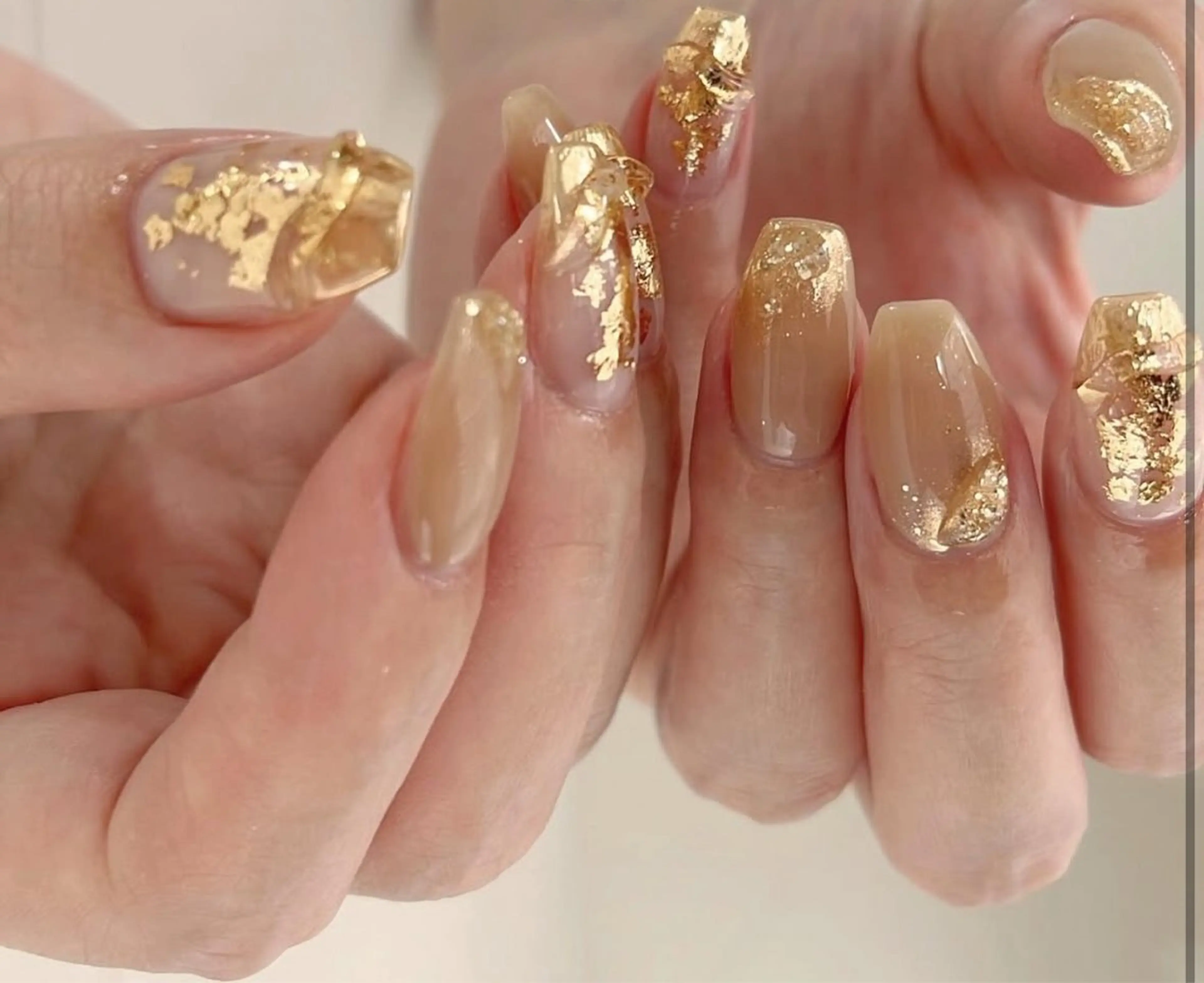 【ハンド】ホイルネイル💚【オフ込み】夏にぴったり💚大人気💚パラジェル＋600円💚の写真