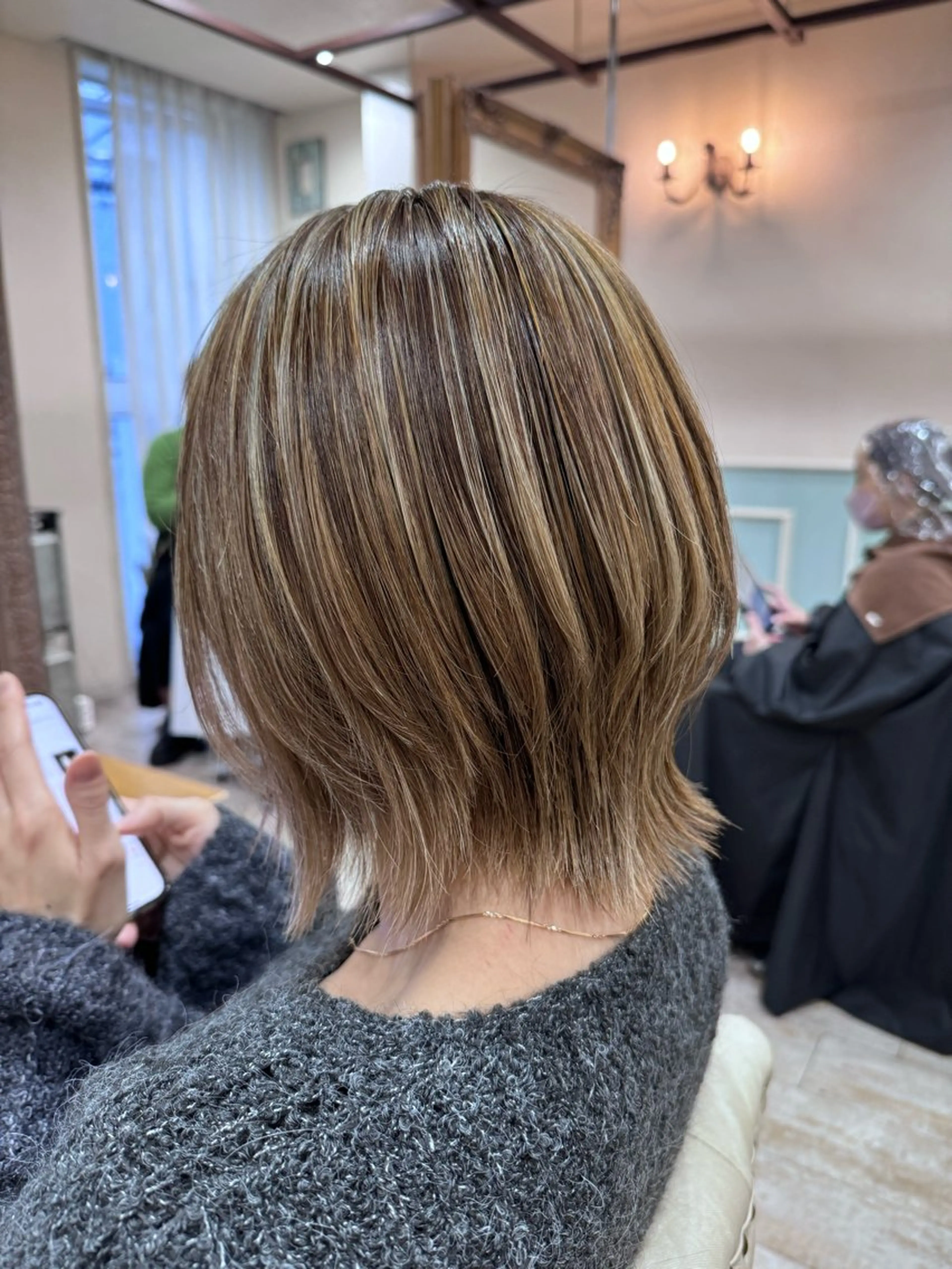 ミディアム カラー ブリーチ ケアブリーチ グレージュ ハイライトカラー ハイライト カット ヘアカラー トリートメント 新越谷noble店長 松本拓也▶◀*.のヘアスタイル