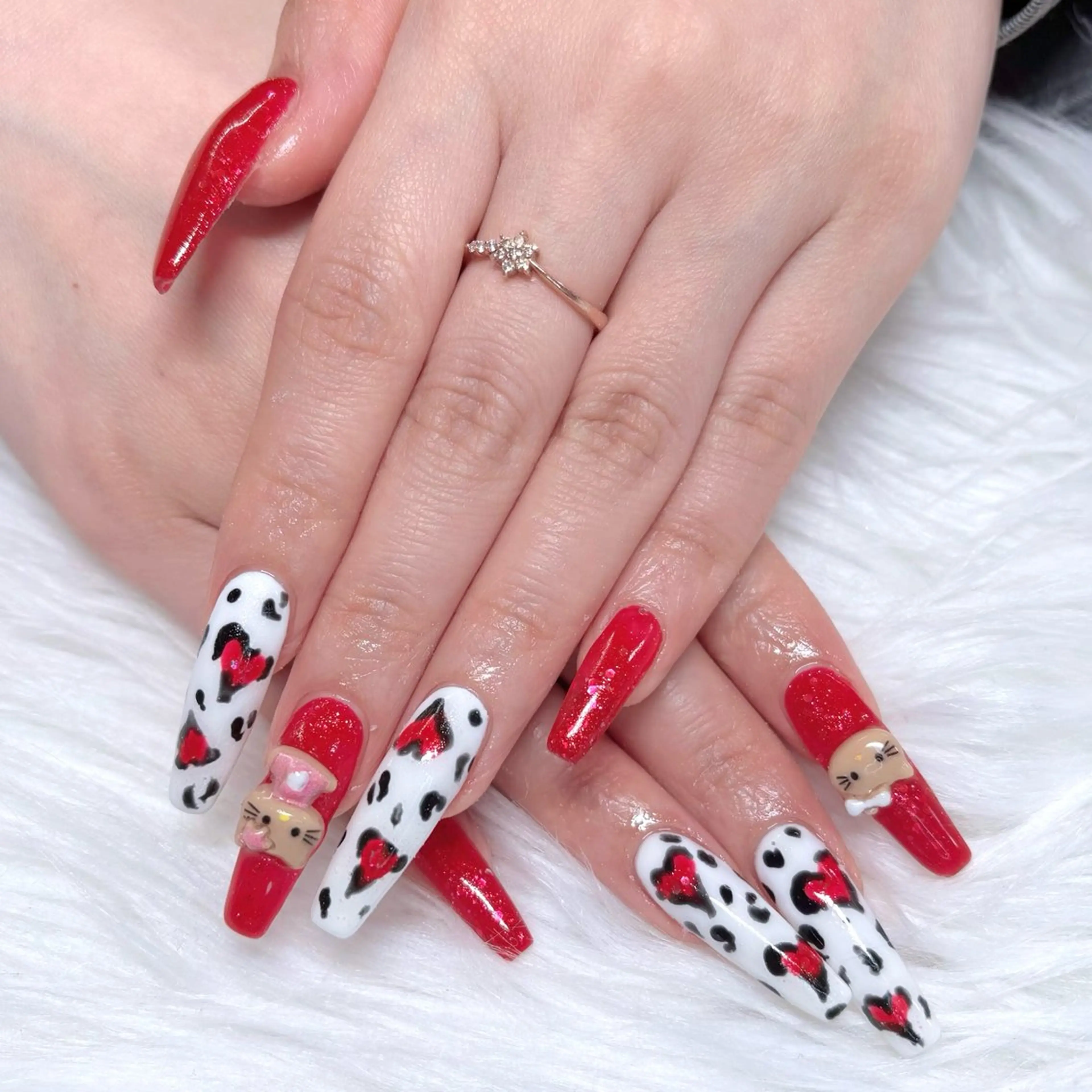 ネイル アニマル柄 キラキラネイル スカルプネイル ハンドネイル Noix nailのネイルデザイン