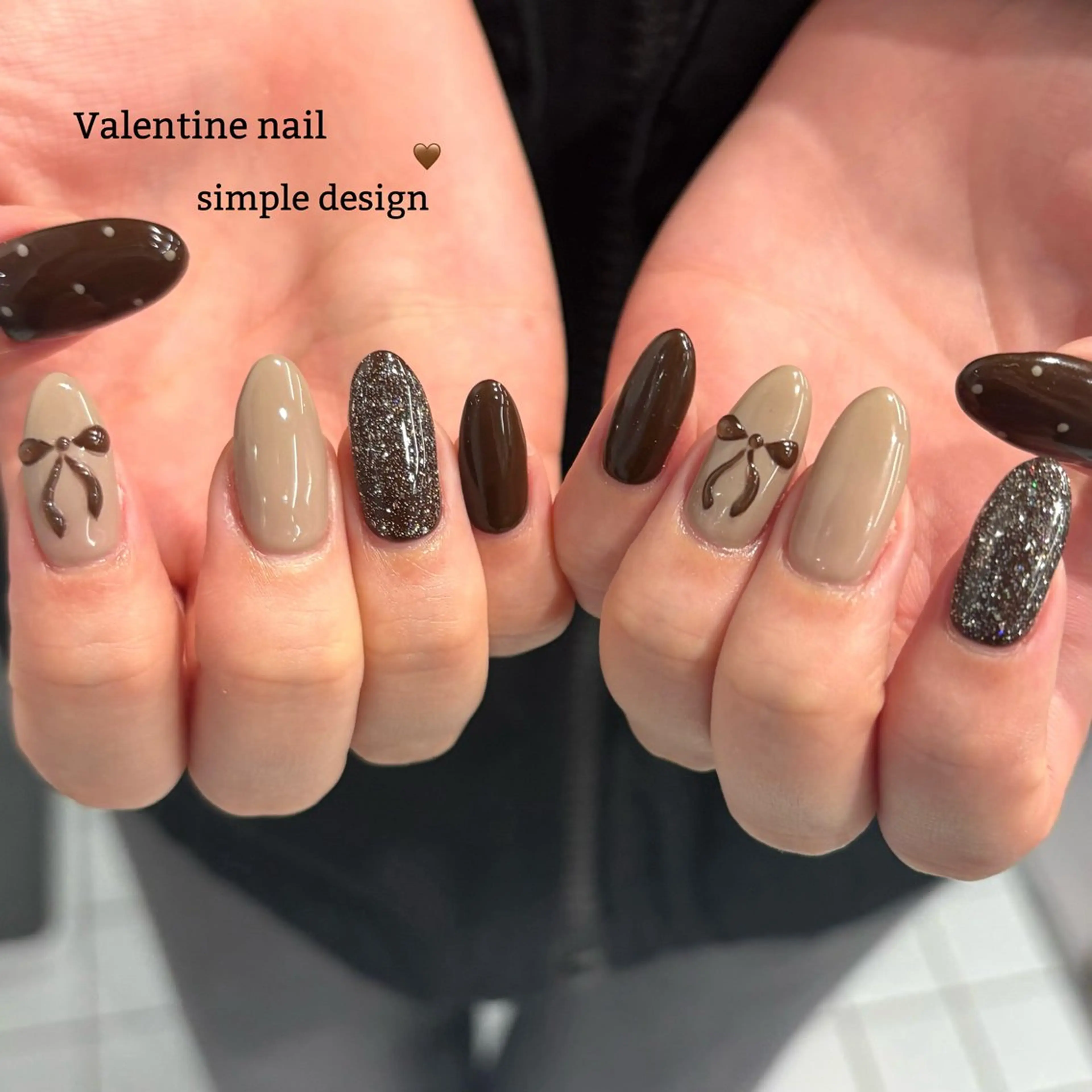 ネイル ブラウン オフィスネイル ハンドネイル eight横浜🧸 kumabeのネイルデザイン