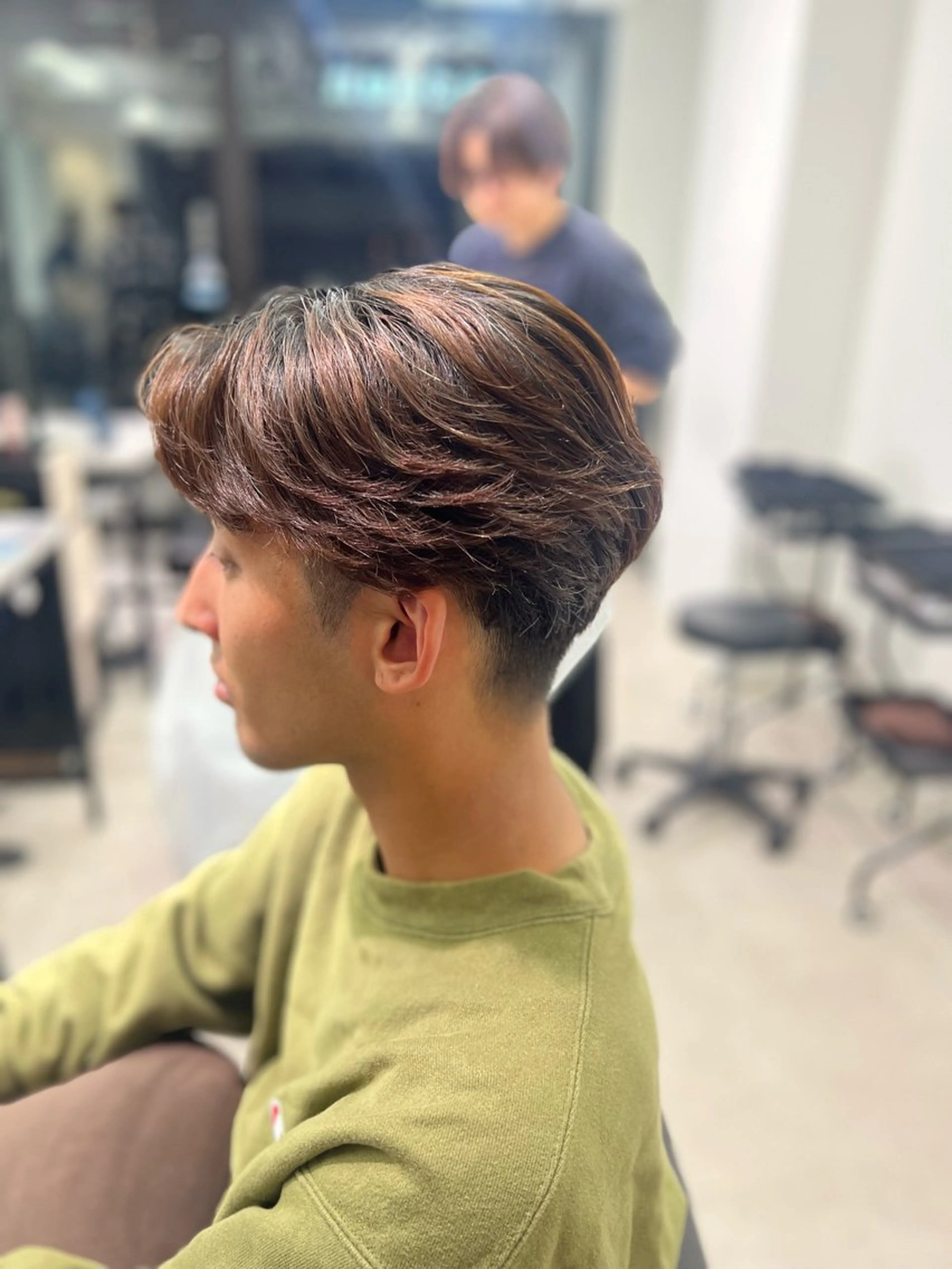 ミディアム パーマ メンズ カット パーマ kei/透明感カラー /縮毛矯正/メンズのヘアスタイル