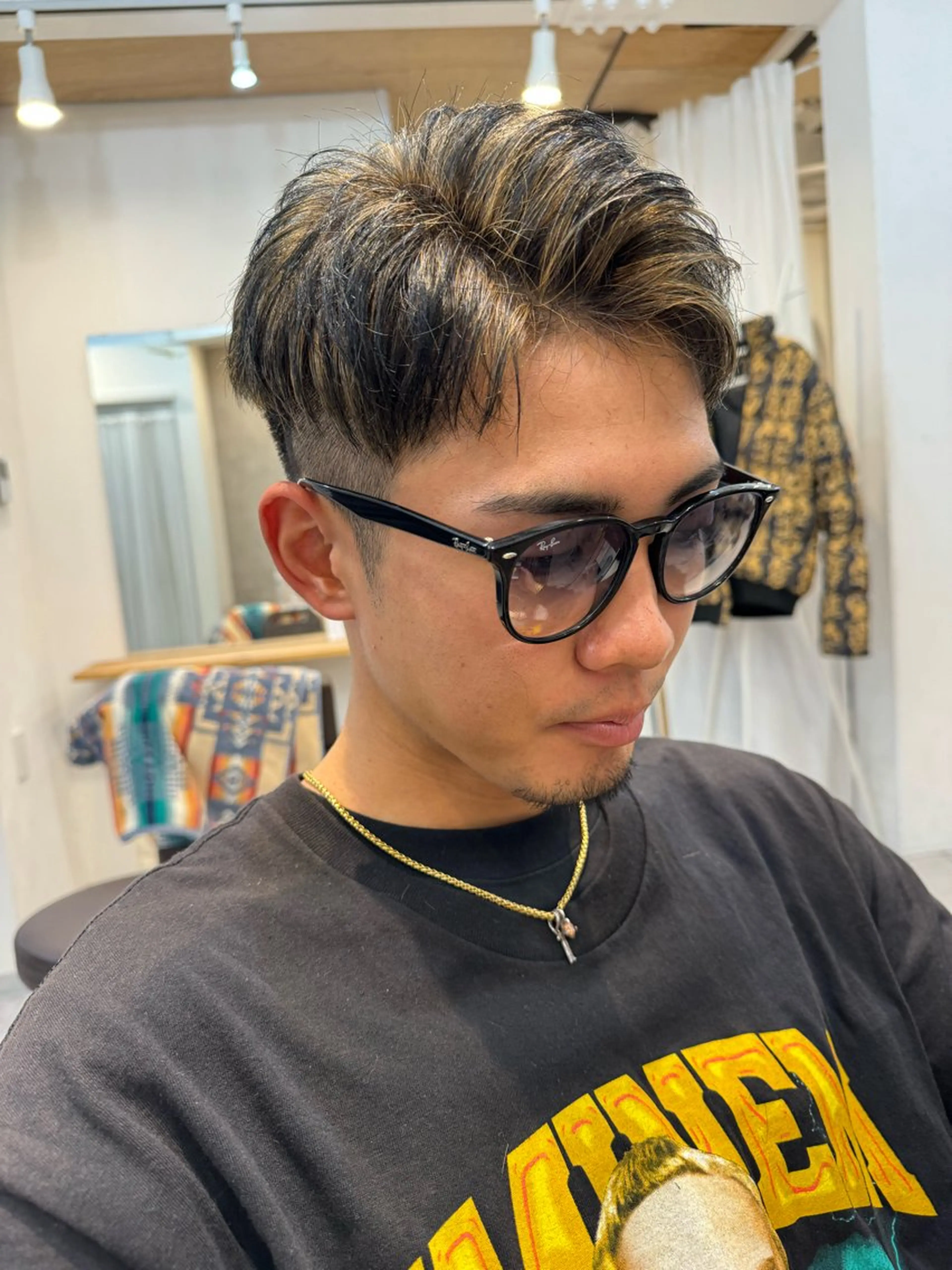 ショート メンズ メンズハイライト メンズメッシュ ハイライト Dxxxx III所属・女性目線の大人 メンズ*Ayakaのヘアスタイル