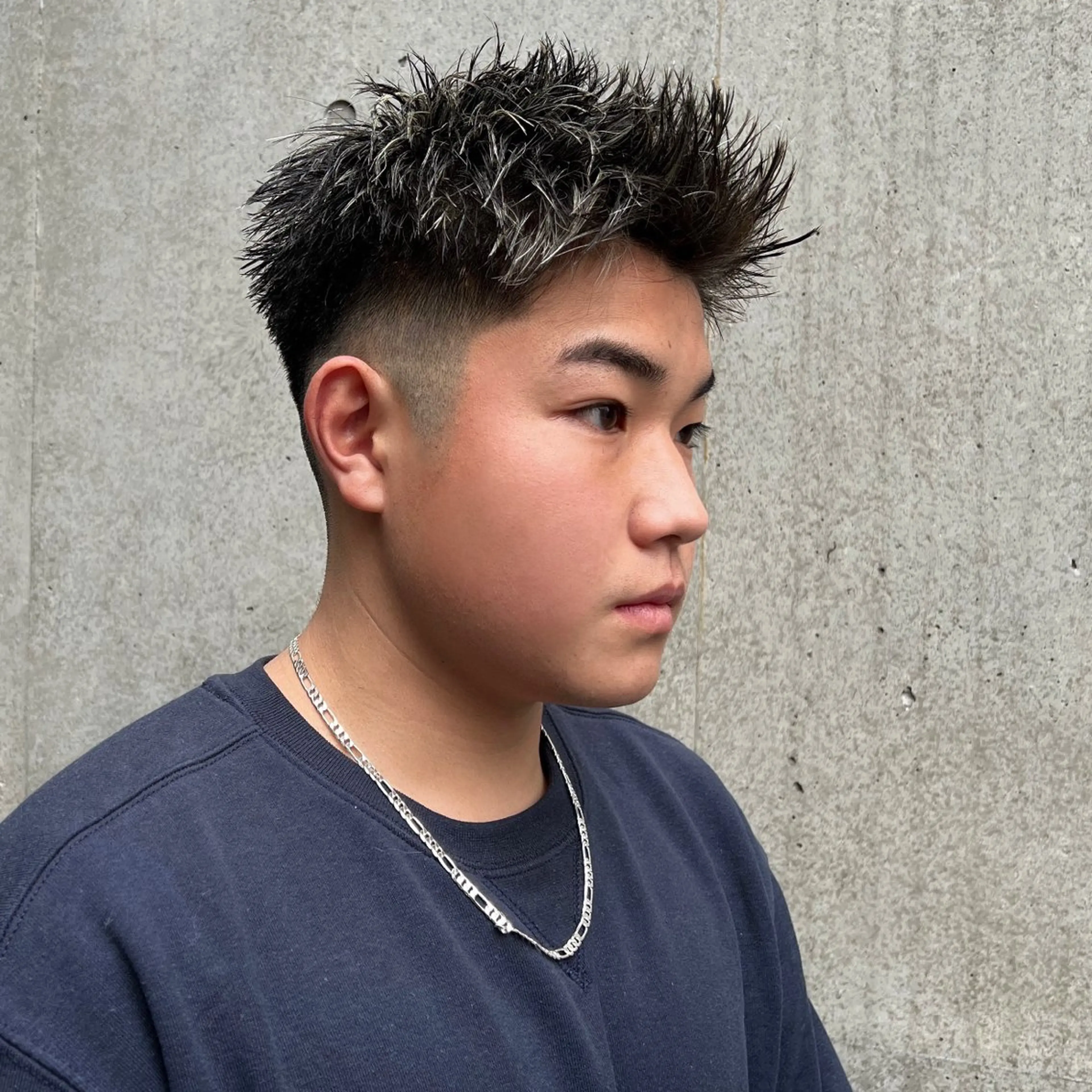 ショート メンズ メンズハイライト メンズメッシュ ハイライト カット ヘアカラー トリートメント メンズ特化/パーマ/ メッシュ/竜成のヘアスタイル