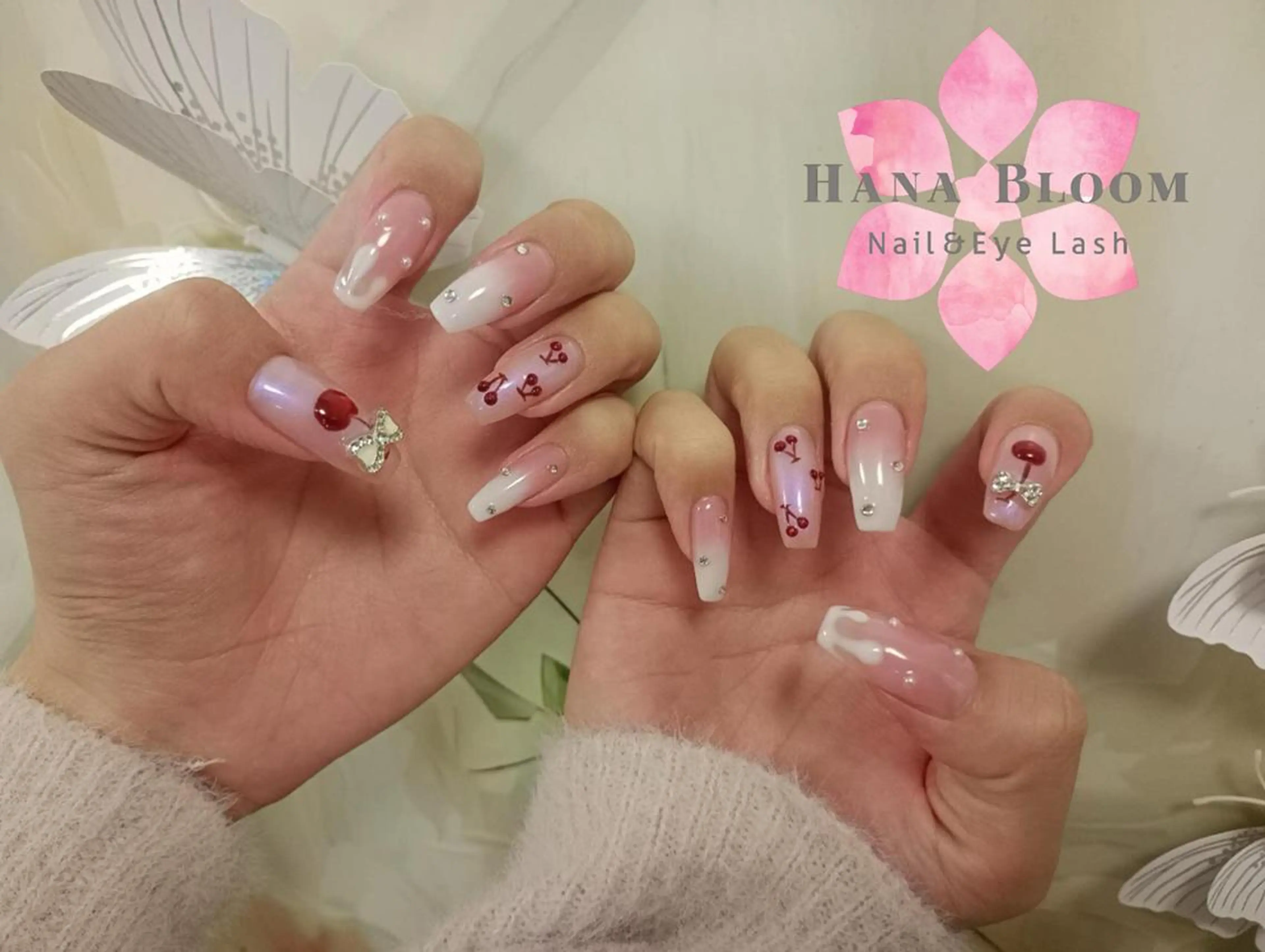 ネイル 長さ出し フレンチネイル ジェルネイル マグネットネイル 持ち込み ハンドネイル ハンドケア Hana Bloom Nail 渋谷道玄坂のネイルデザイン