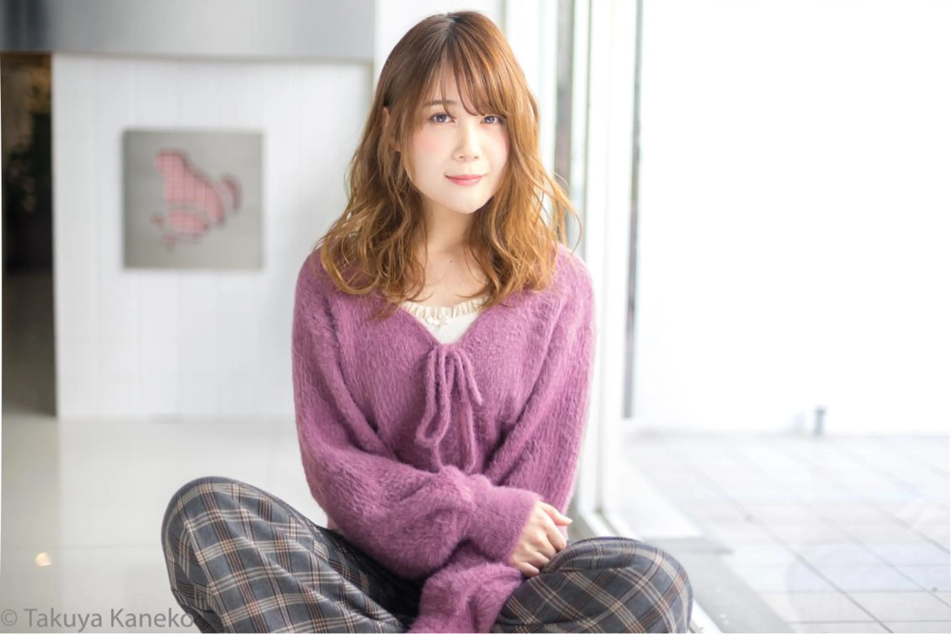 ミディアム カラー パーマ ◎TAKU ◎ 小顔カットのヘアスタイル