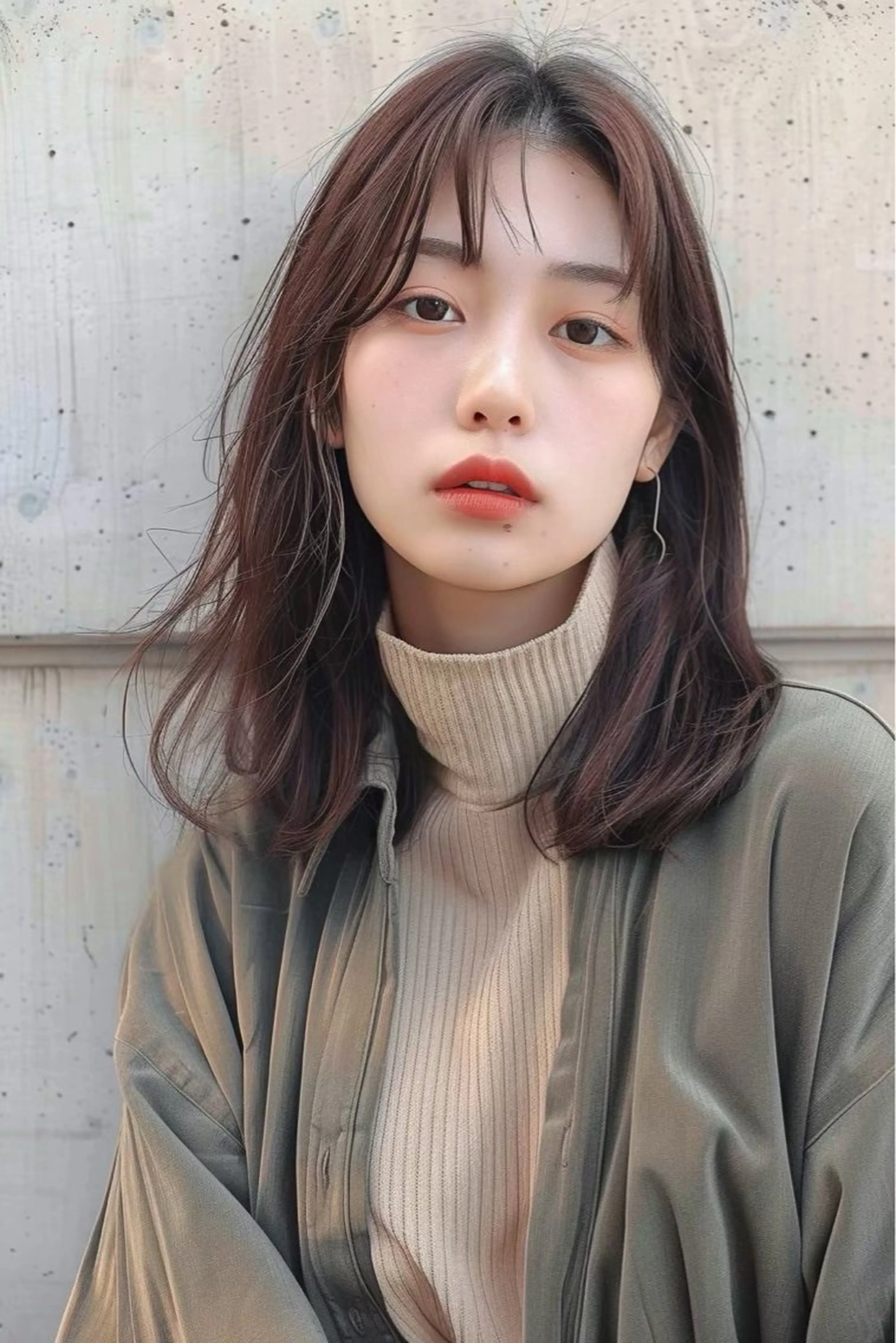 ミディアム カラー カット ヘアカラー トリートメント 圧倒的似合わせ ケアカラーYUTOのヘアスタイル