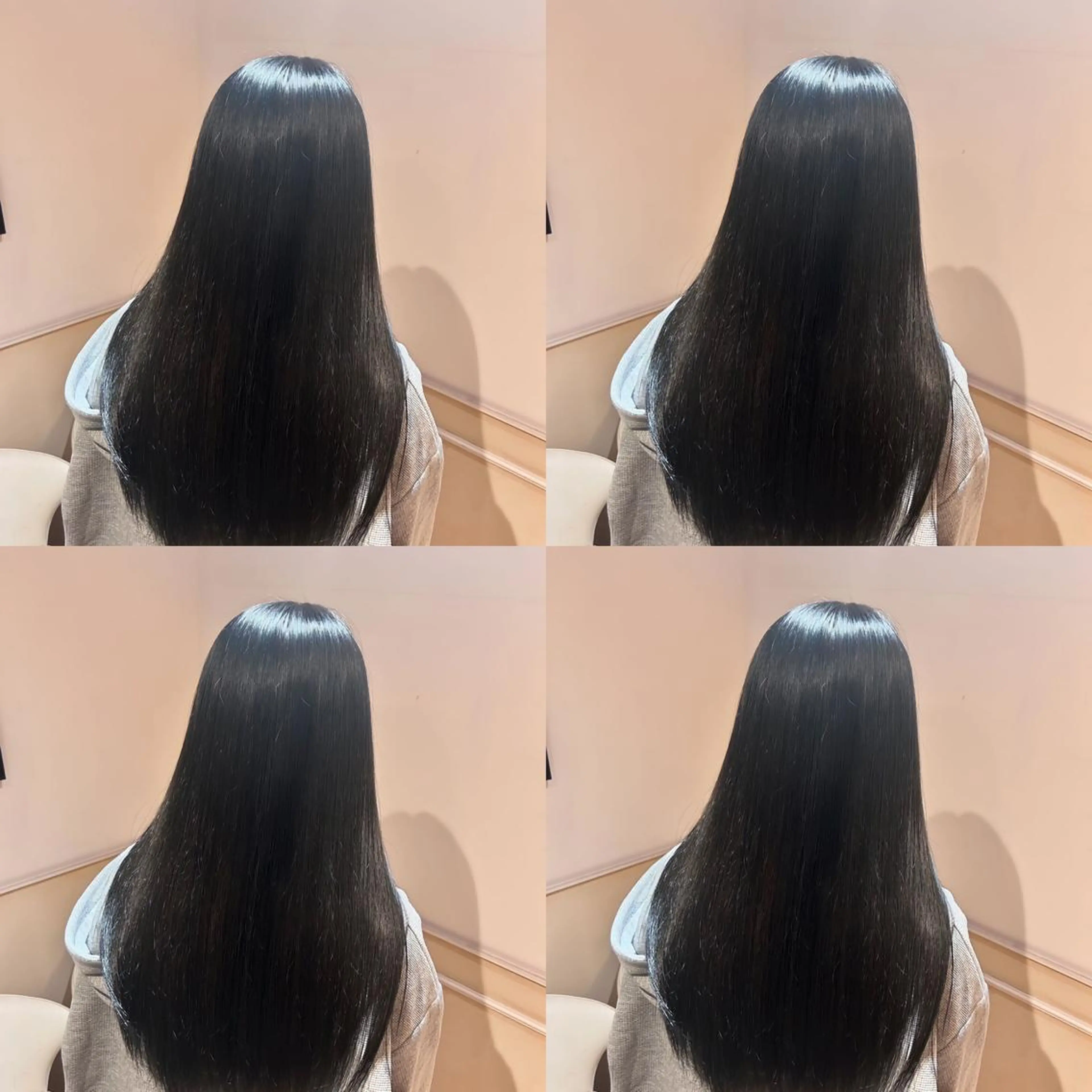 ロング カラー 黒髪 ブルーカラー ブルーブラック 髪質改善 ヘアカラー トリートメント 店長✨️韓国ヘア✖️ 髪質改善カラー／純大のヘアスタイル