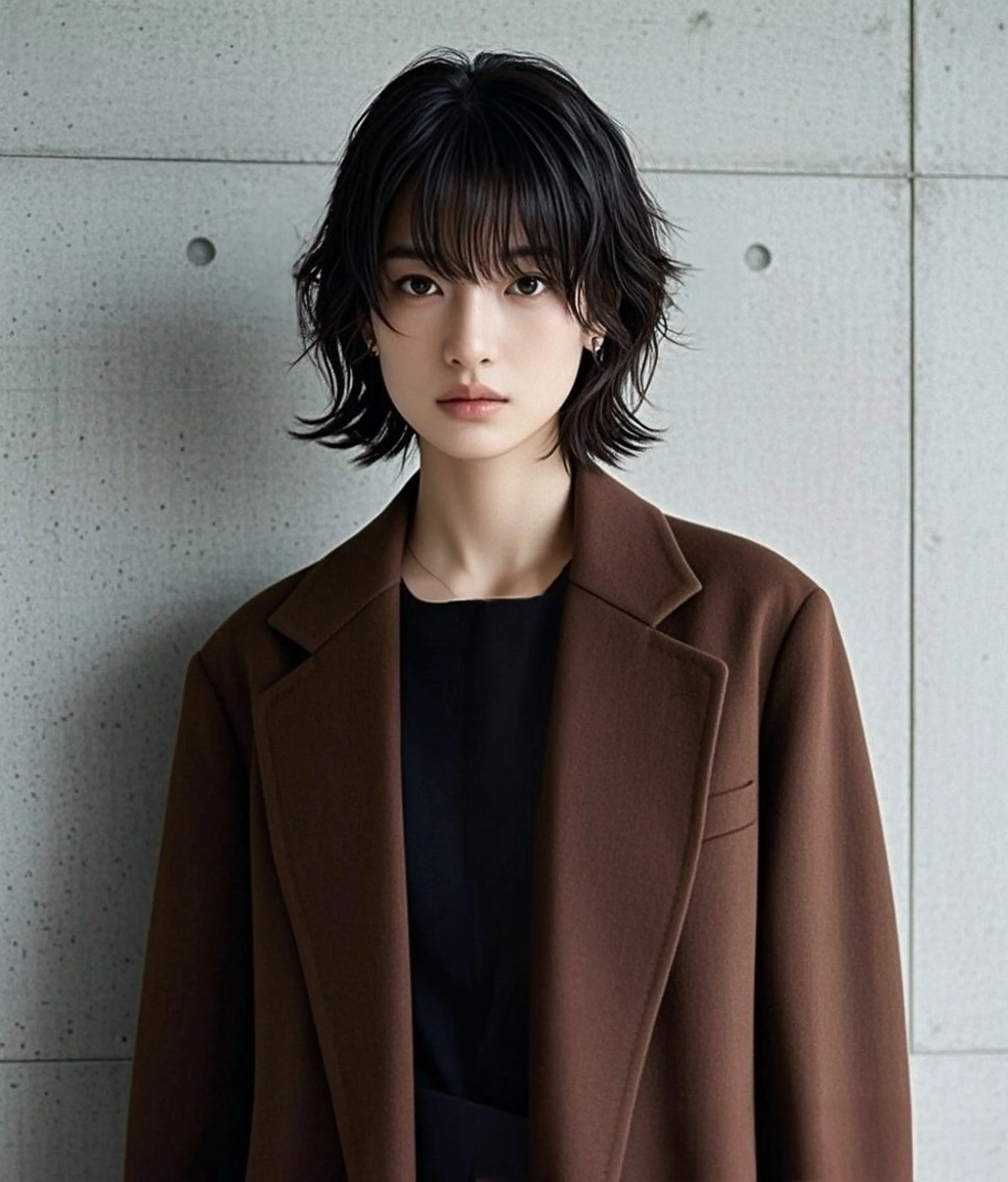 ミディアム ショートボブ ミディアムレイヤー ミディアムパーマ アッシュ ボブ カット ウルフカット 811 大阪梅田 ウルフのヘアスタイル