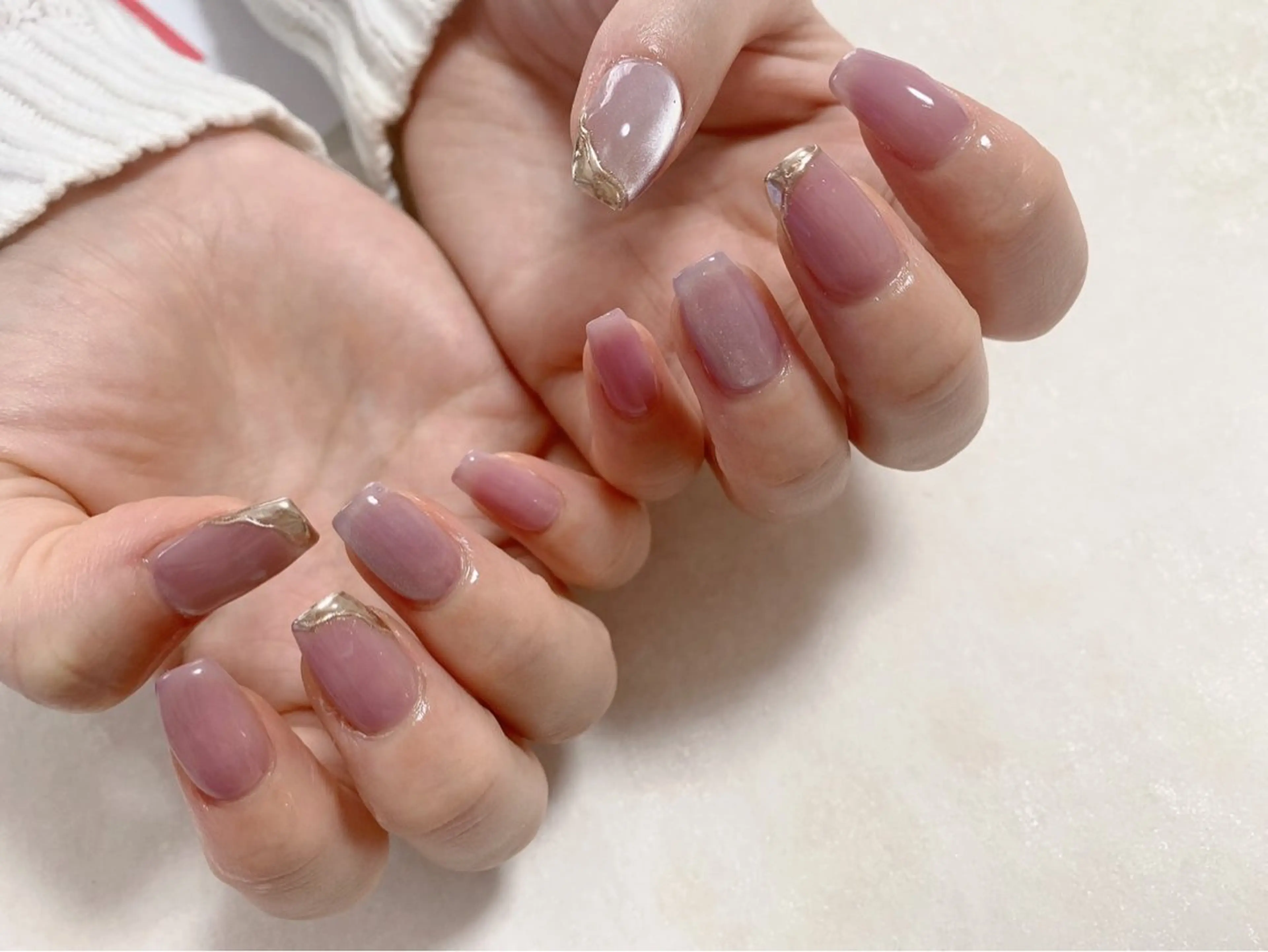 ネイル オーロラネイル フットネイル フレンチネイル ジェルネイル 韓国ネイル ハンドネイル Mogu nail 二子玉川のネイルデザイン