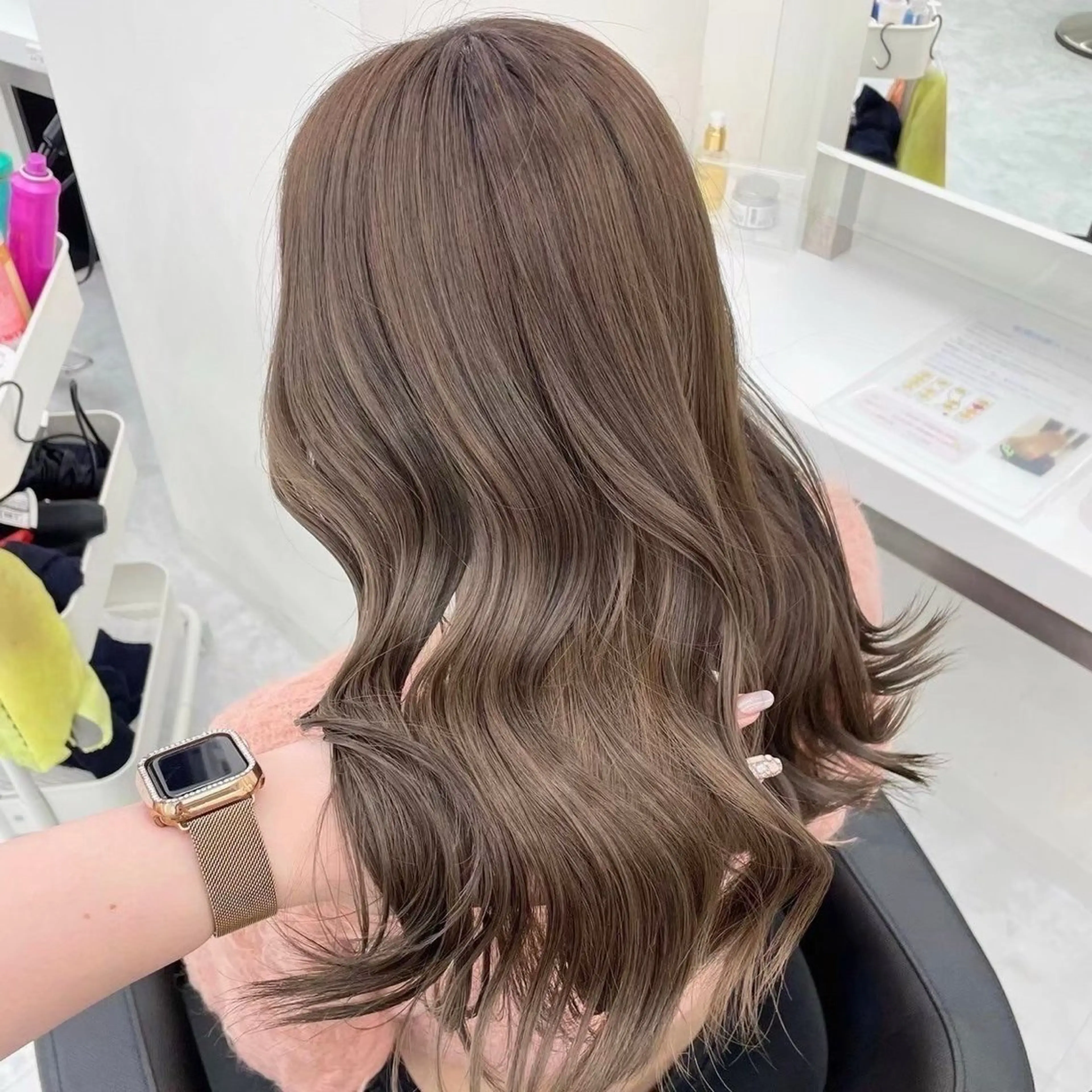 🪽人気No.1🪽ブリーチなしダブルカラー＋髪質改善トリートメント＋コテ巻き仕上げ🫧の写真