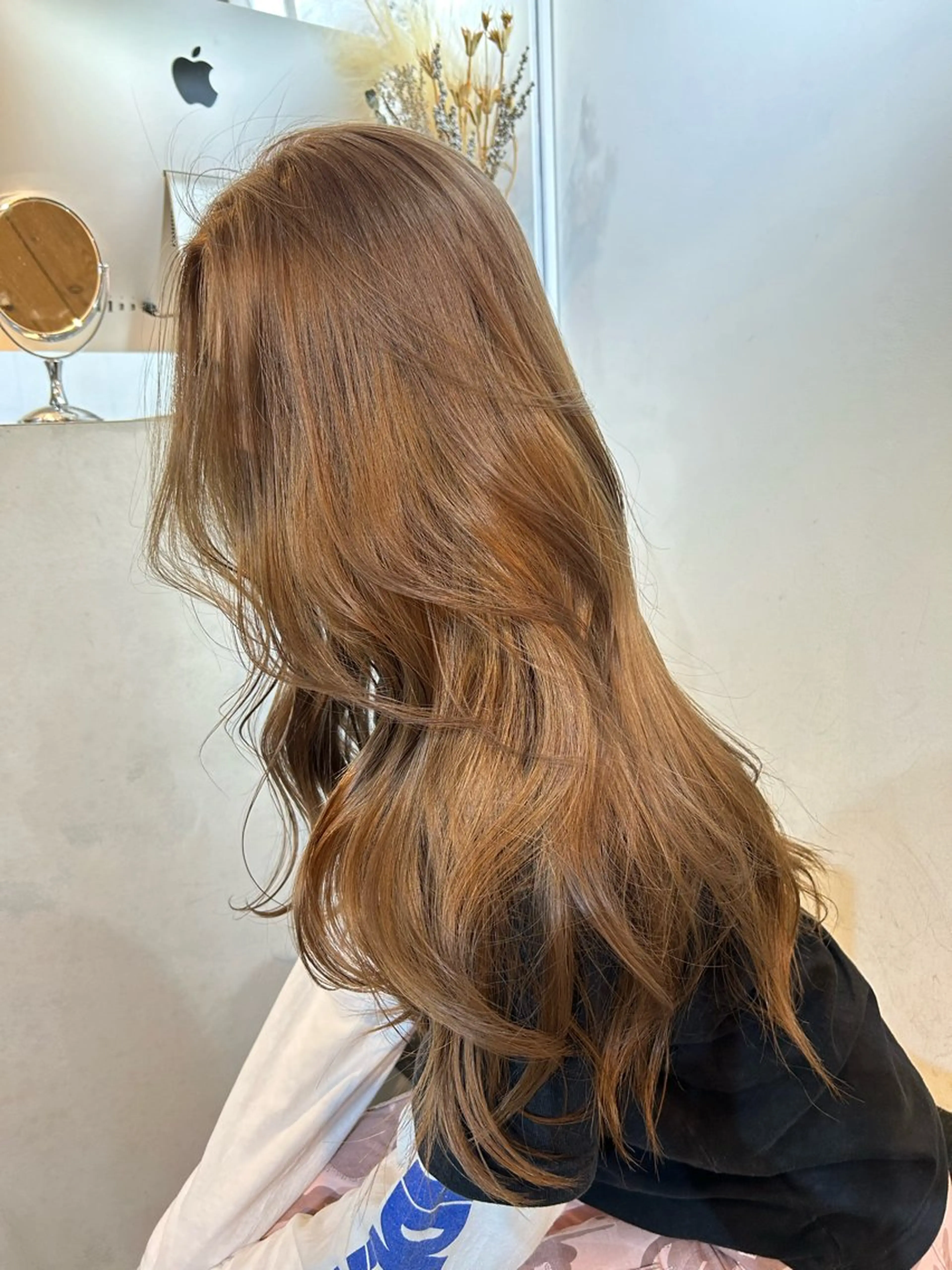 ロング カラー ブラウンカラー ココアブラウン カット ヘアカラー トリートメント 🧸艶々韓国ヘア 🧁mizunaのヘアスタイル