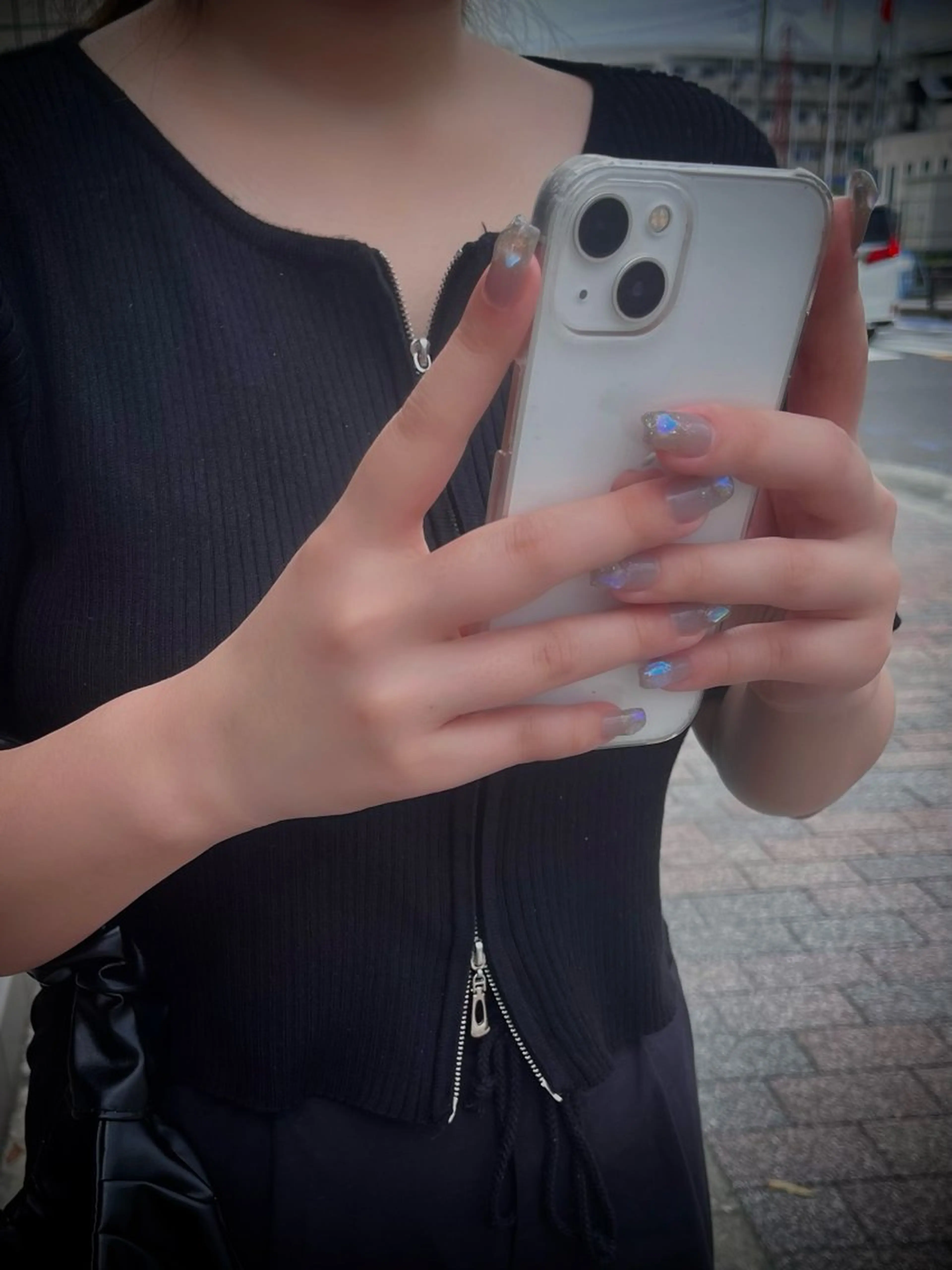 ネイル キラキラネイル マグネットネイル ワンカラーネイル スカルプネイル ワンホンネイル nine.🦋 YUKOのネイルデザイン