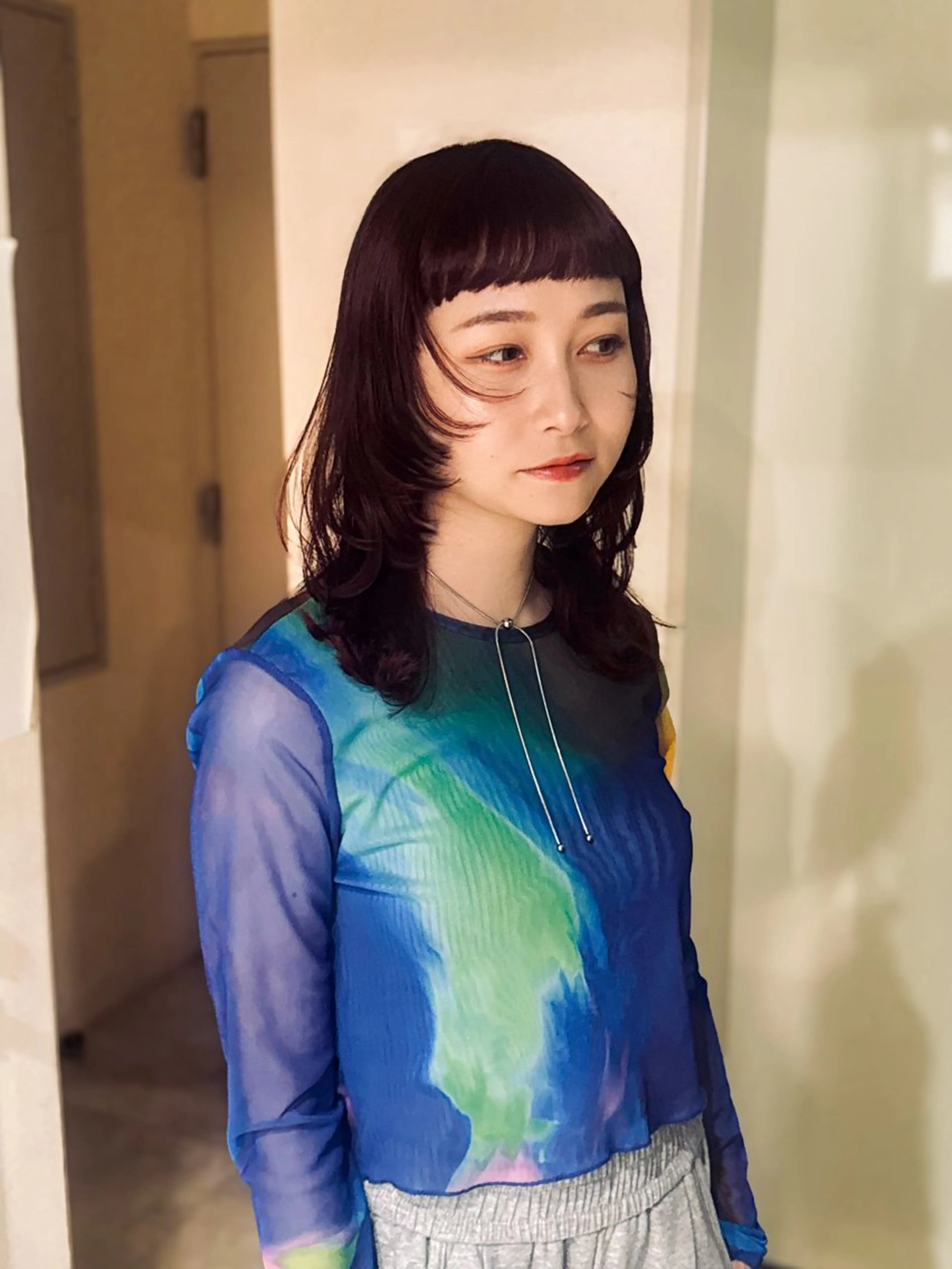 セミロング 派手髪デザイン なかむらるか🐬💞のヘアスタイル