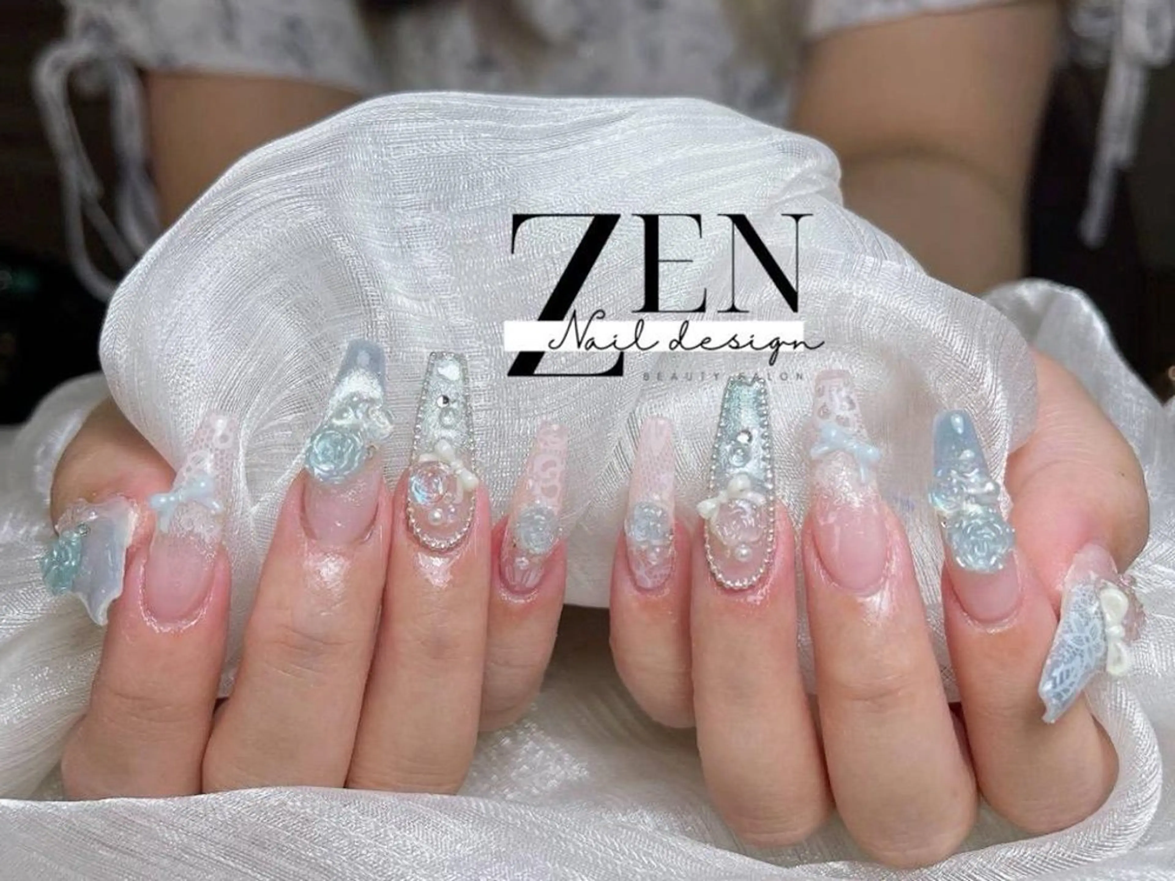 ネイル チークネイル 長さ出し フレンチネイル 韓国ネイル マグネットネイル ハンドネイル Zen Nail Design 池袋のネイルデザイン