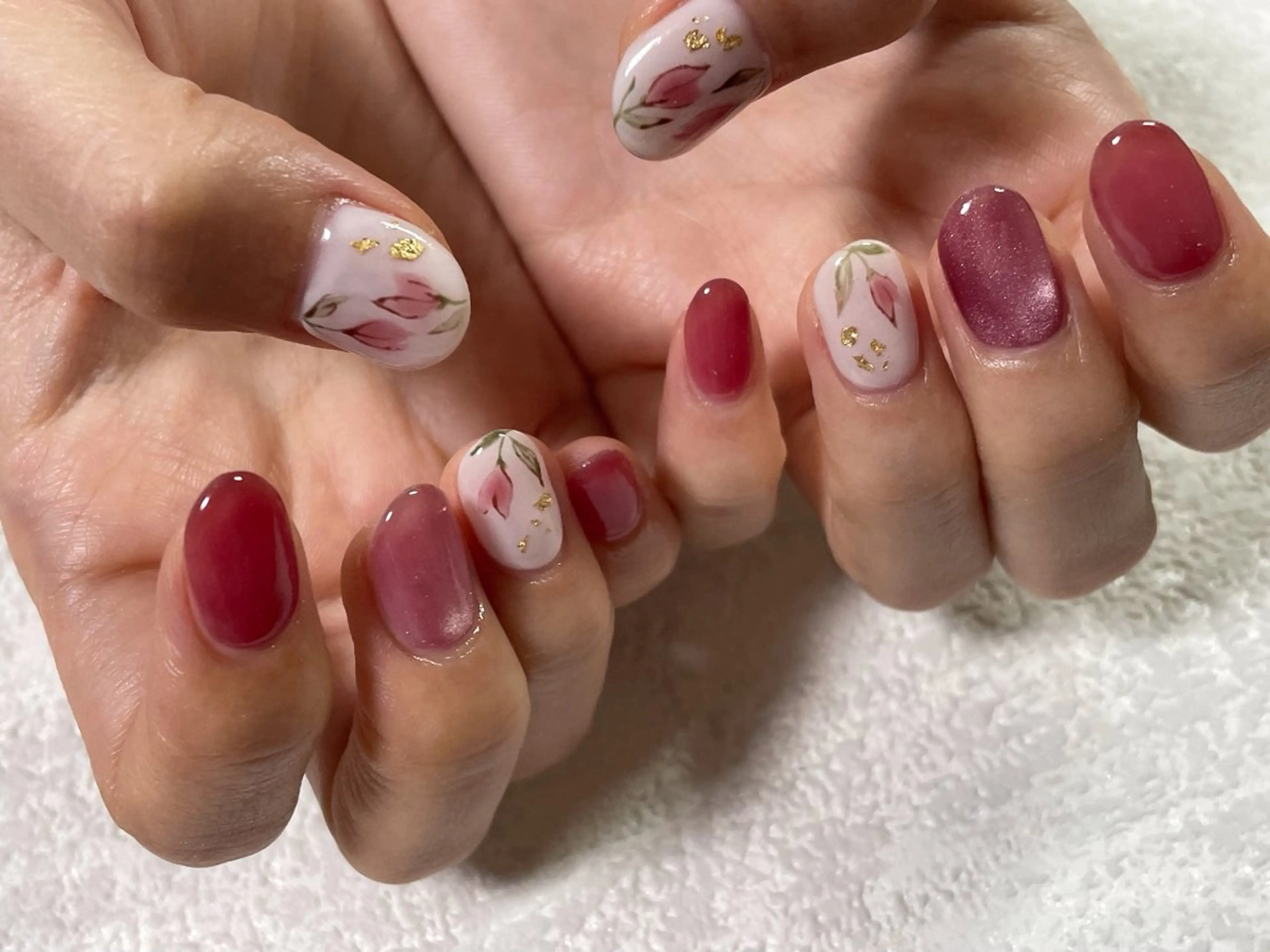 ネイル オーロラネイル フットネイル フレンチネイル ジェルネイル 韓国ネイル ハンドネイル kiki nail &brow二子玉川のネイルデザイン