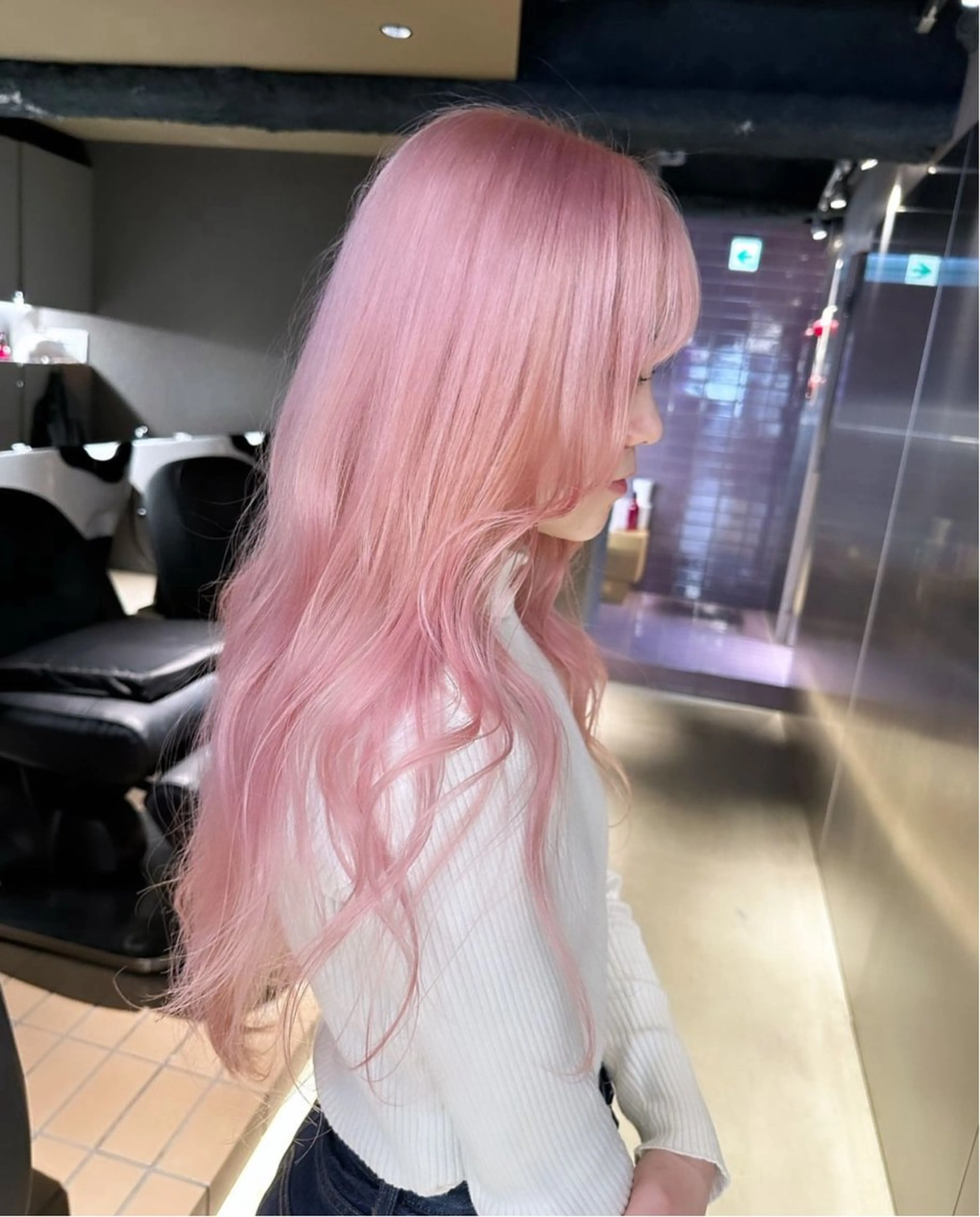 ロング カラー ブリーチ ケアブリーチ ピンクカラー 名古屋栄♡PELE/ ブリーチ/ハイトーンのヘアスタイル