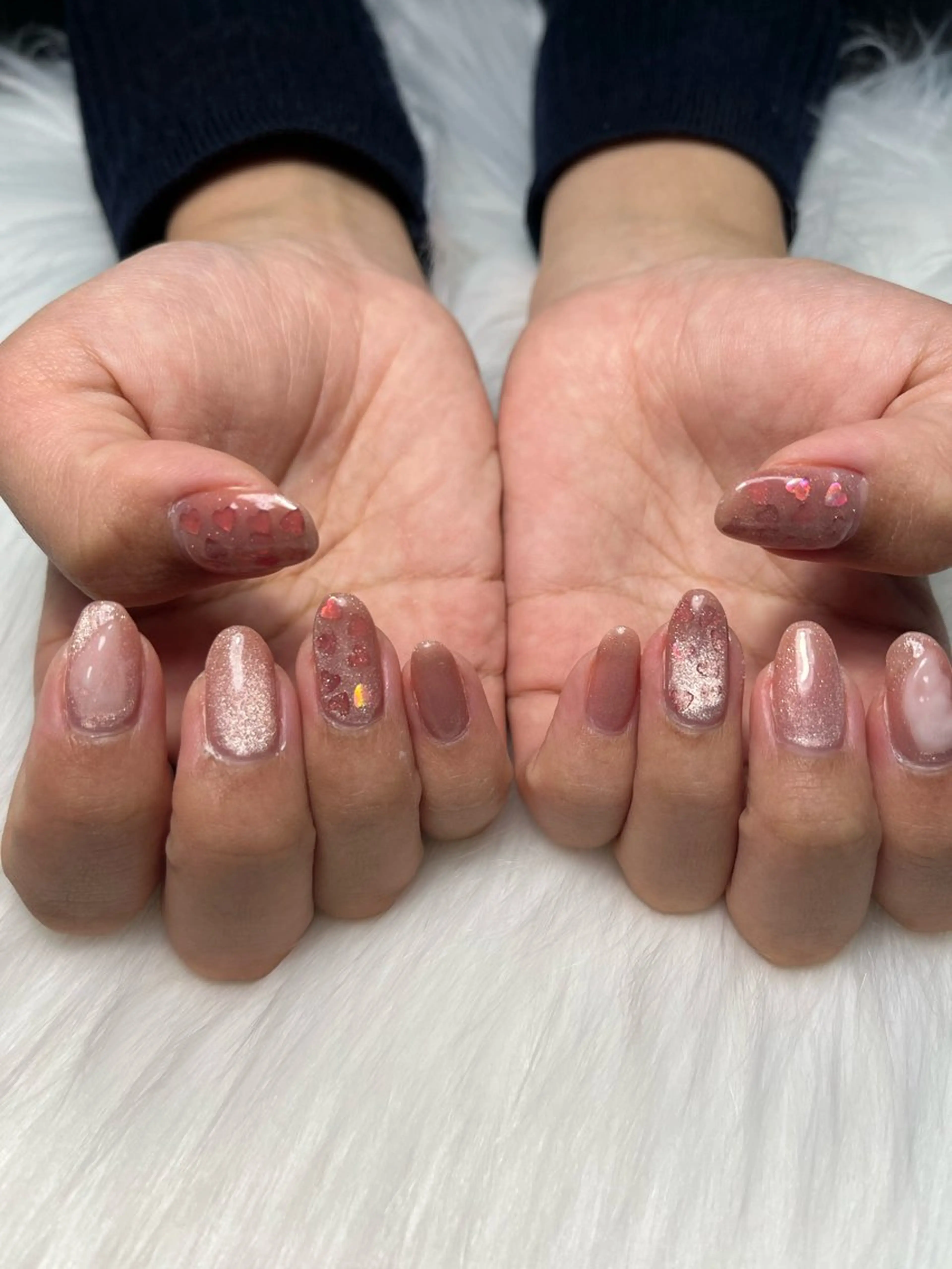 ネイル ハート マグネットネイル ハンドネイル Nail salon Hanakoのネイルデザイン