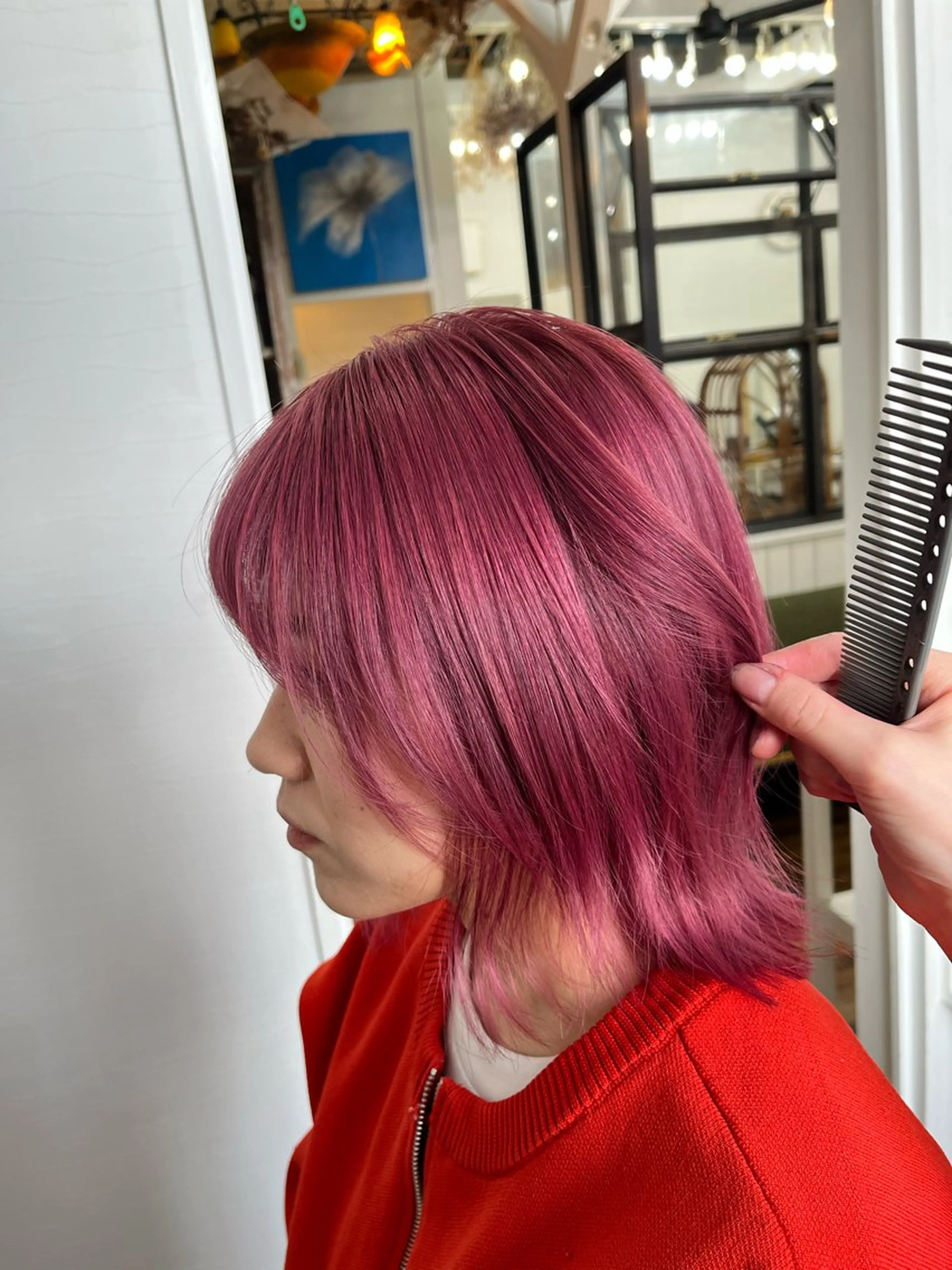 ミディアム カラー 透明感カラー レッドカラー カット ヘアカラー トリートメント YUIMARL 倉敷店🌸SAEのヘアスタイル