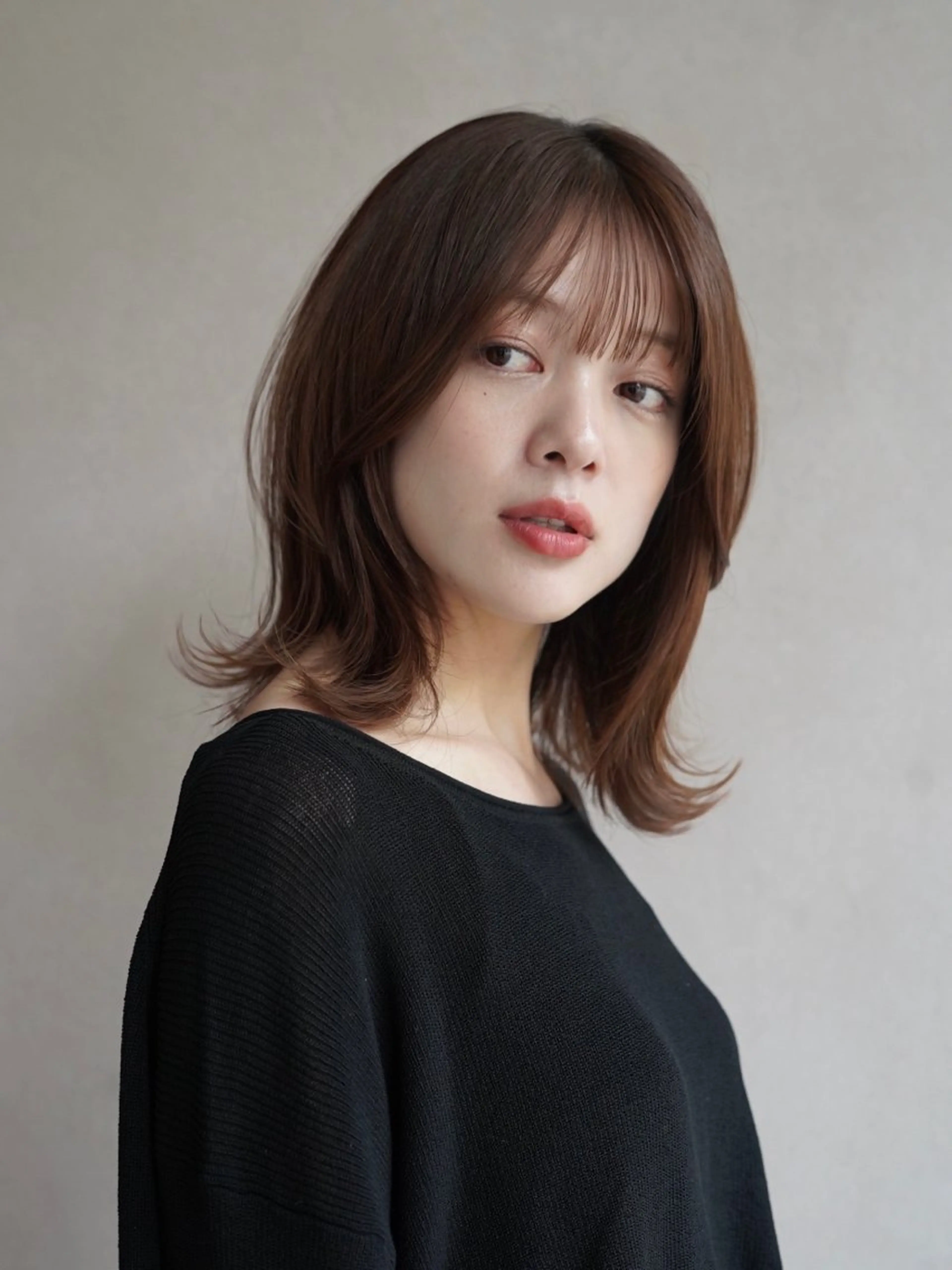 ミディアム レイヤーカット/ くびれヘア佐藤大空のヘアスタイル