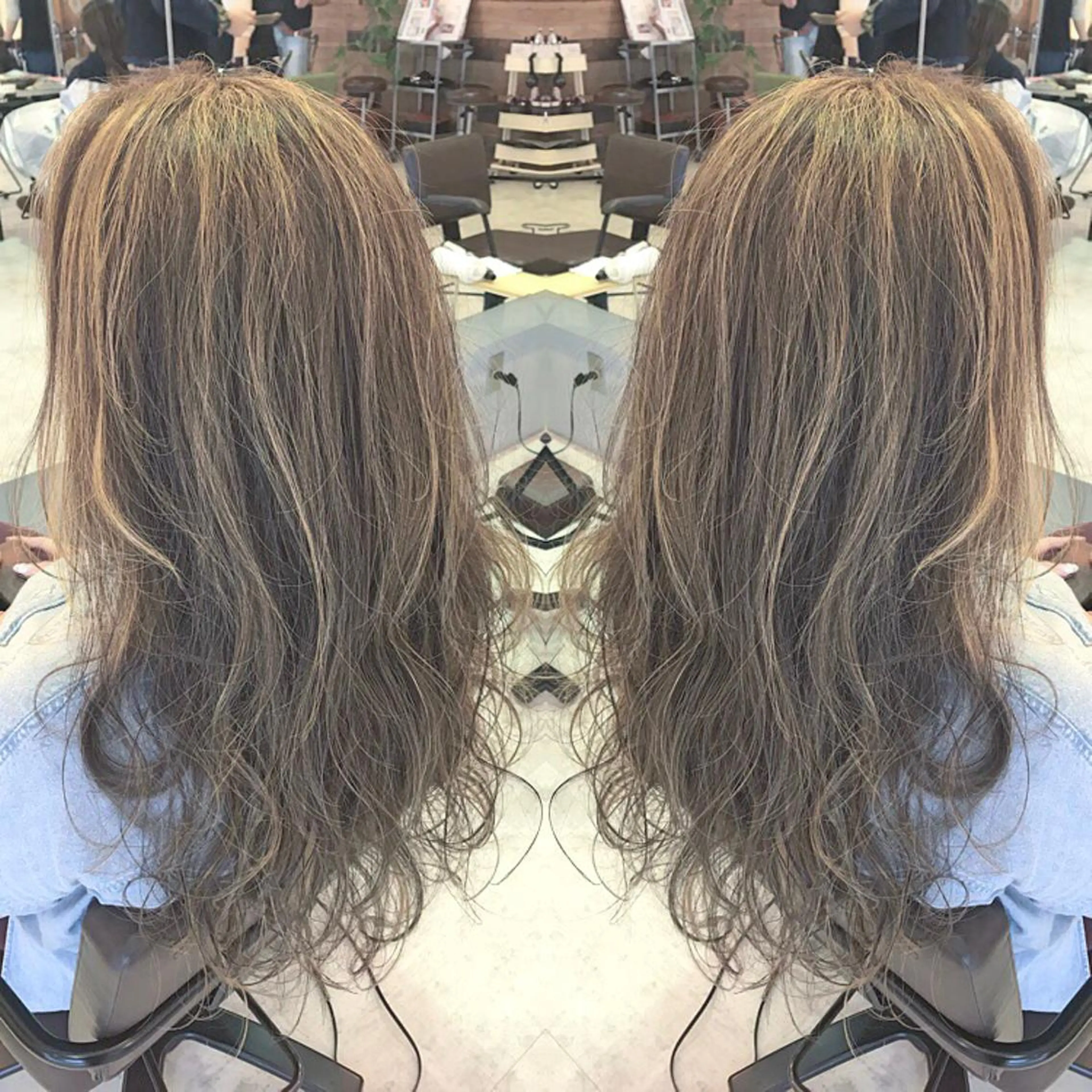 セミロング ロング カラー ハイライトカラー イルミナカラー ハイライト 青木 茂樹⭐️ 透明感カラーのヘアスタイル