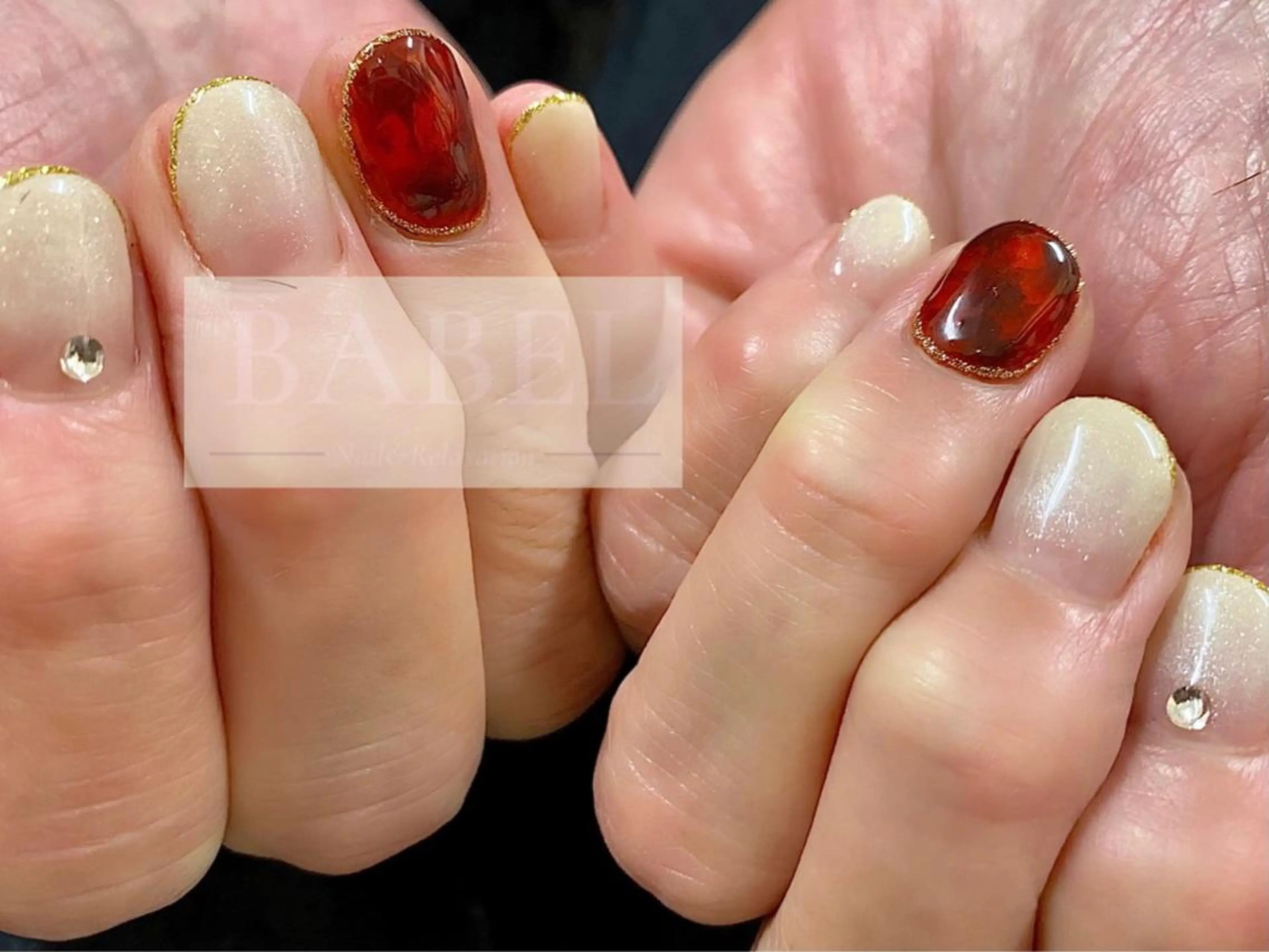 ネイル オフィスネイル ショートネイル ハンドネイル BABELバベル所属・江戸川橋✨BABEL 【バベル】大人可愛いのネイルデザイン