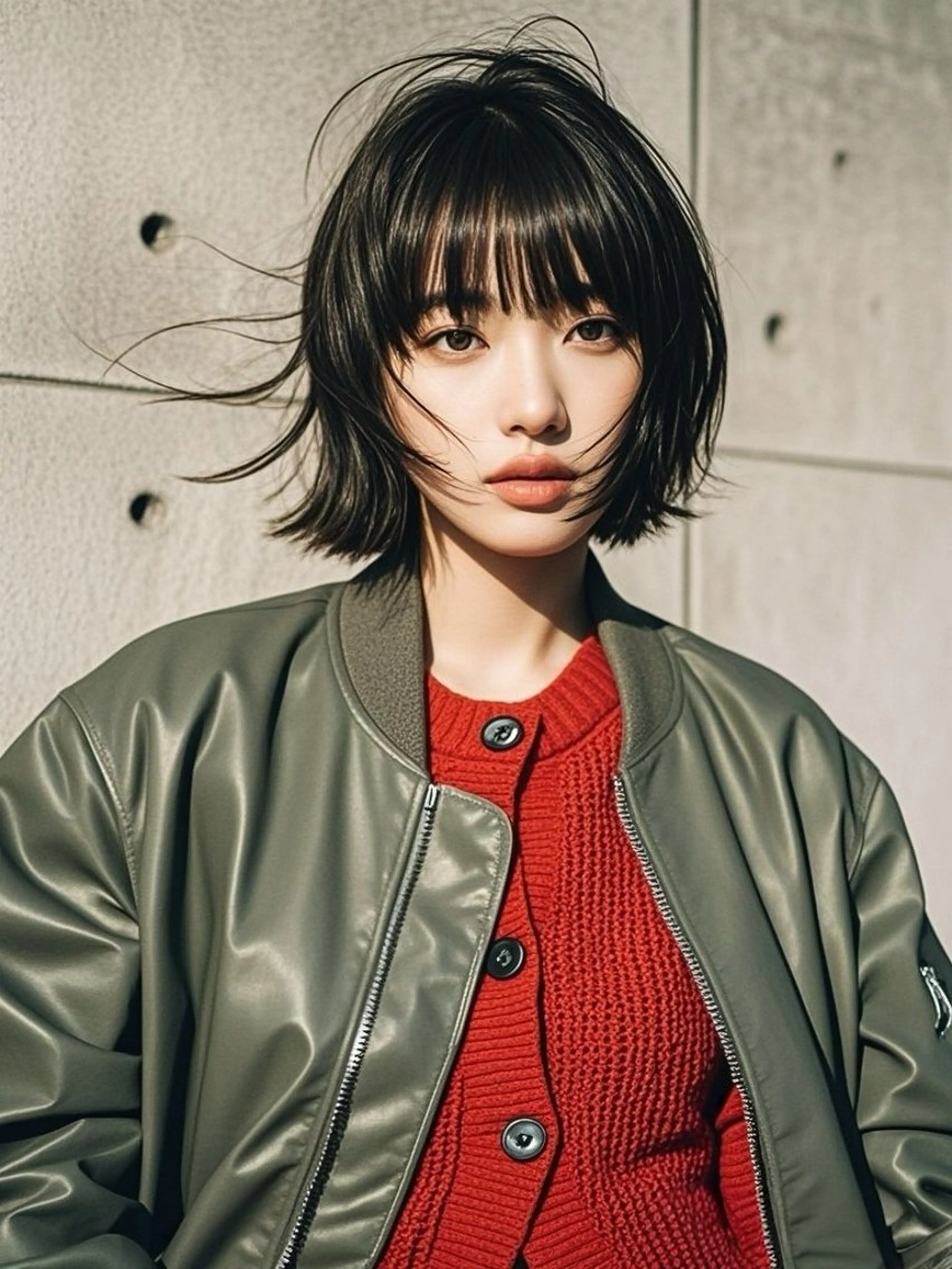 ミディアム ショートボブ ミディアムレイヤー ミディアムパーマ アッシュ ボブ カット ウルフカット 811 大阪梅田 ウルフのヘアスタイル