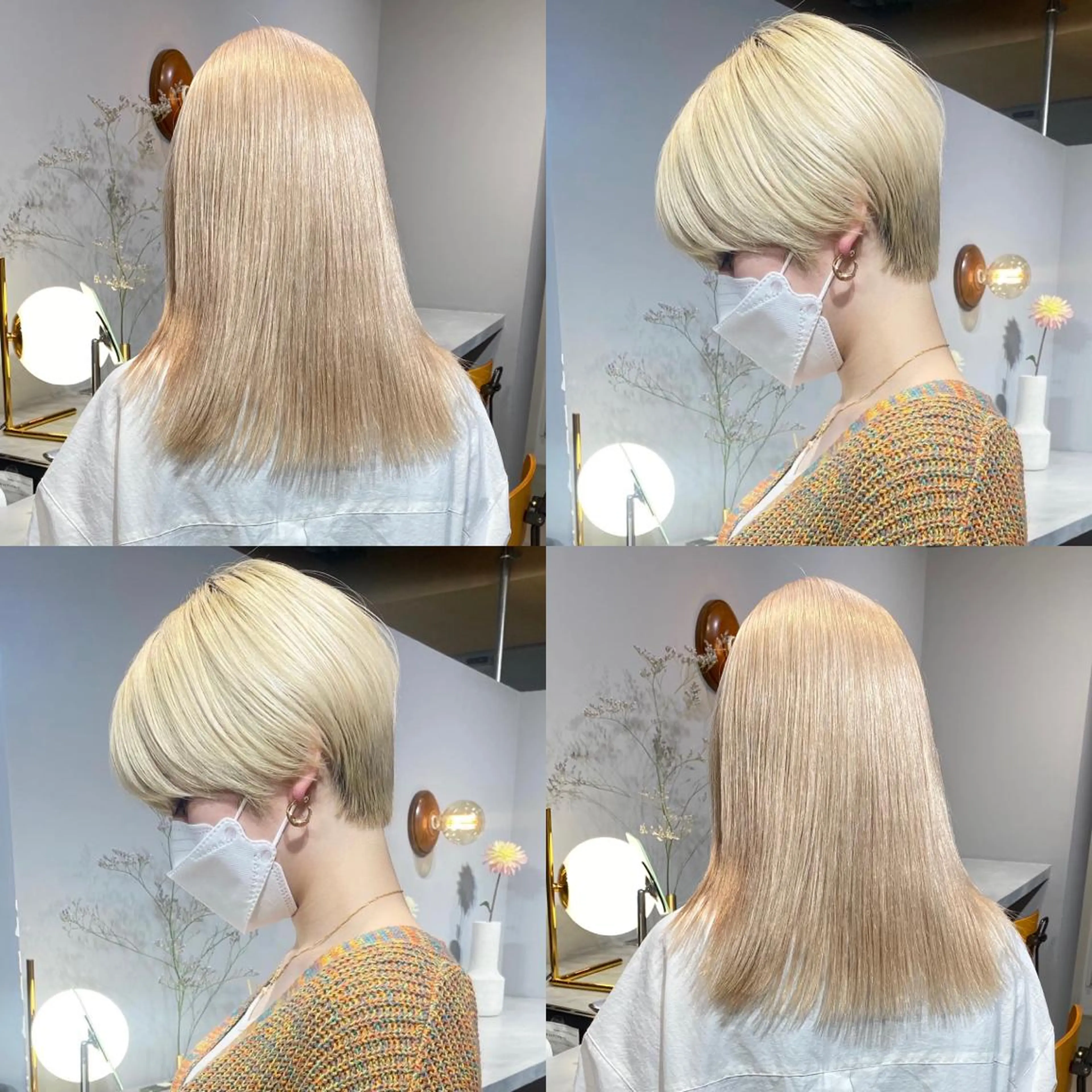 ショート ハイトーン/ ボブ 中村麟のヘアスタイル