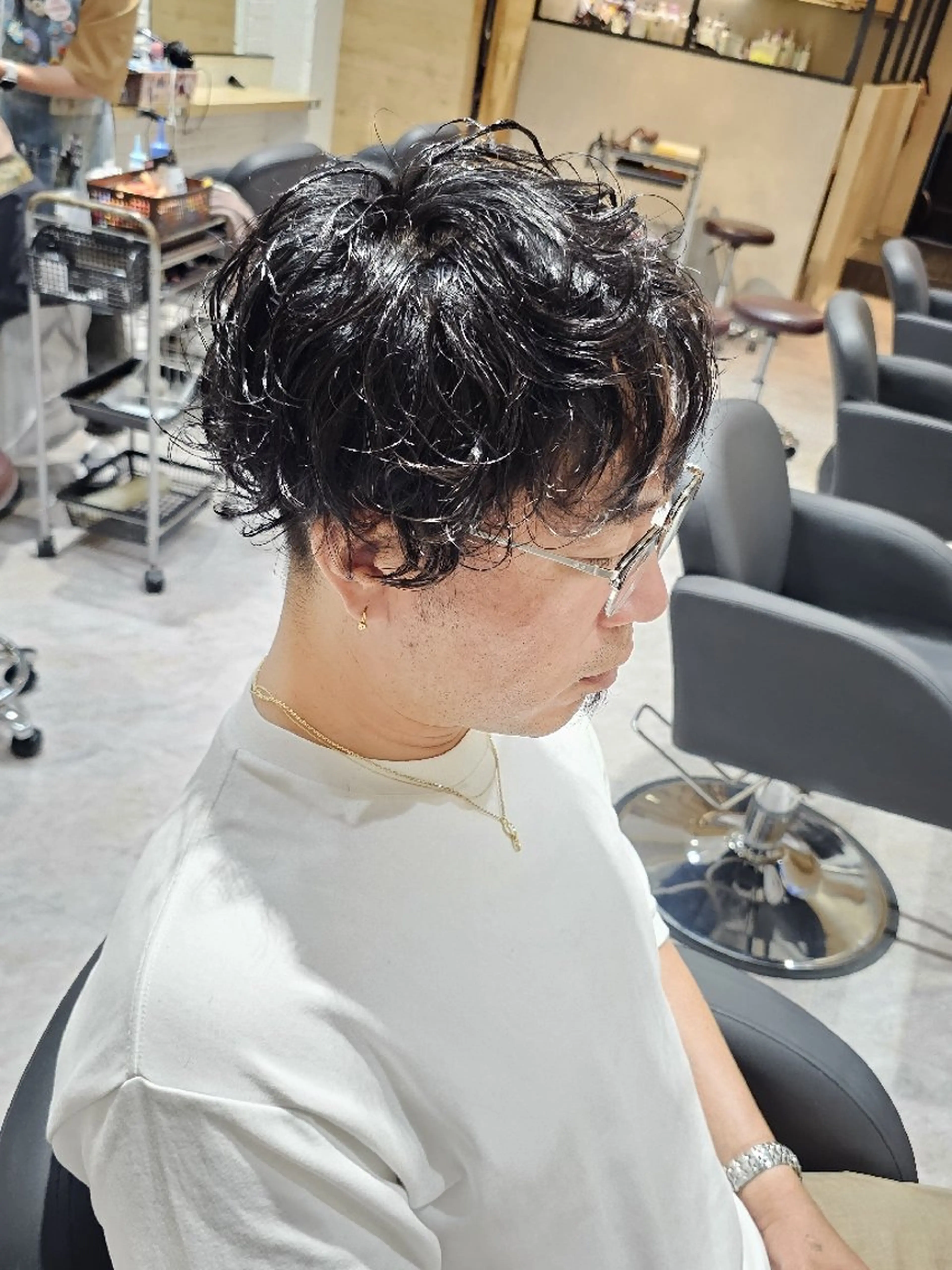 パーマ メンズ カット パーマ トリートメント Ayu🐾 ブリーチ無しカラーのヘアスタイル