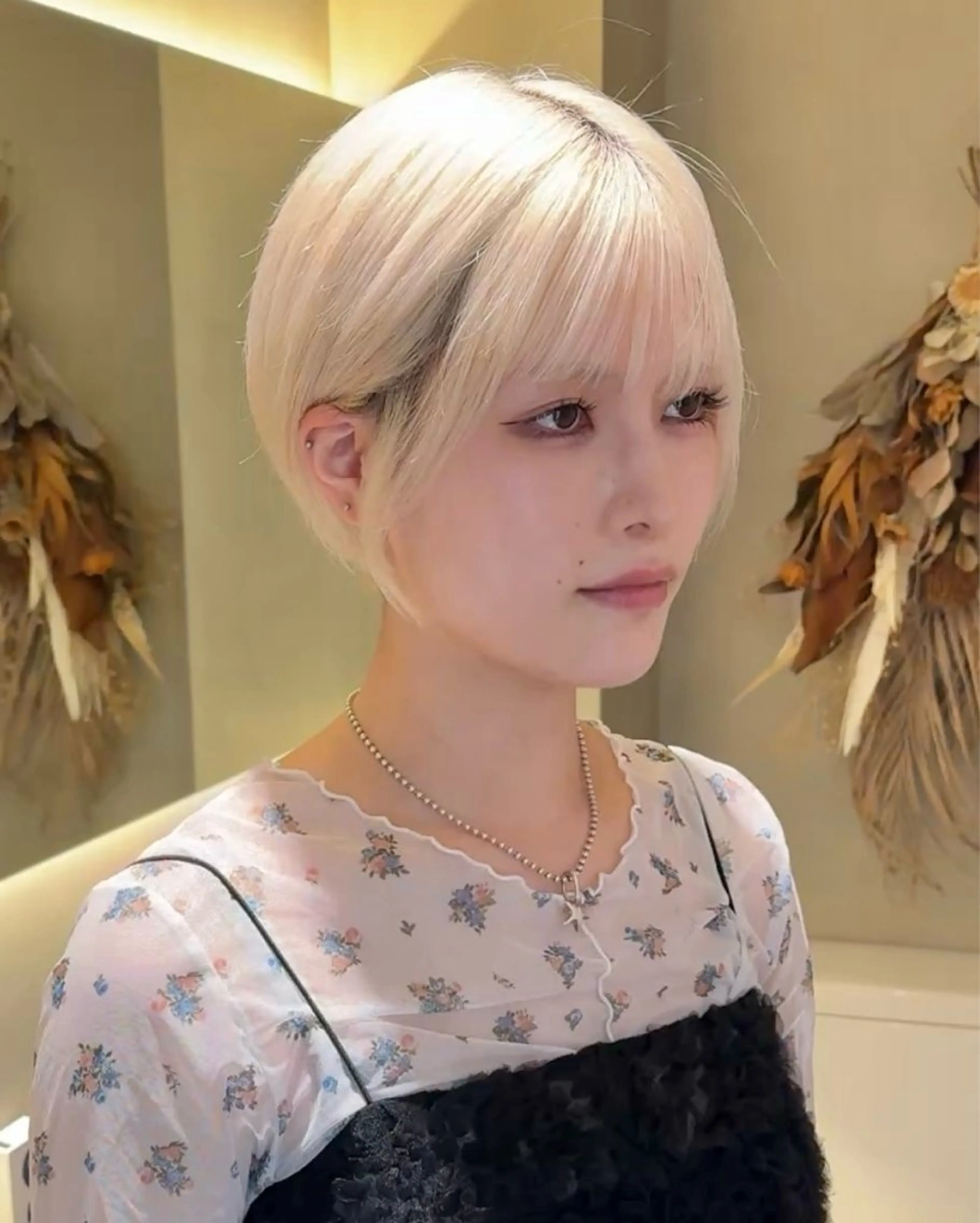 ショート カラー ショートボブ 丸みショート ボブ 似合わせカット ショートヘア カット ヘアカラー トリートメント 原宿ショート/ボブ/ パーマ🪷Akinaのヘアスタイル