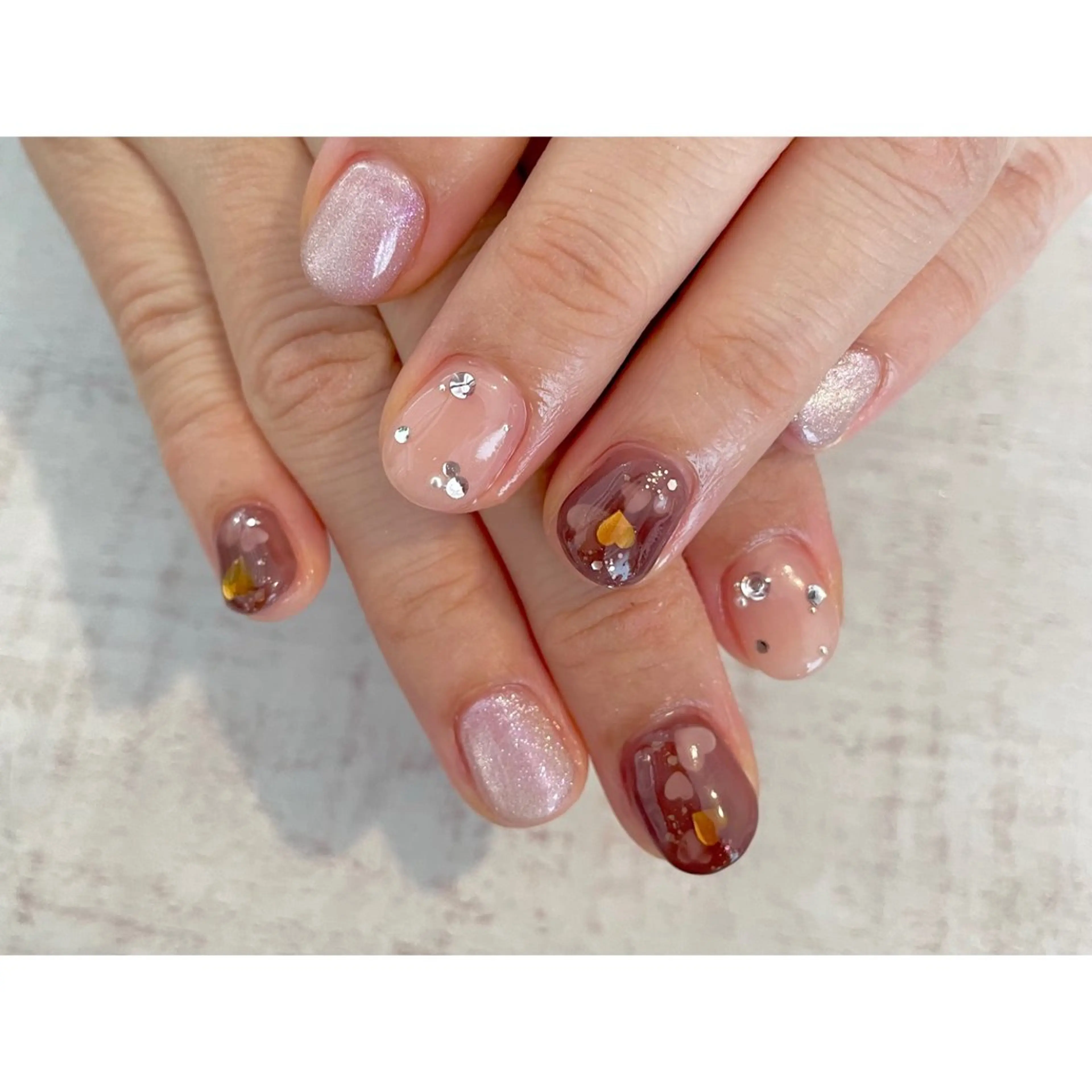 ネイル ハンドネイル 𖡼 yumenoのネイルデザイン