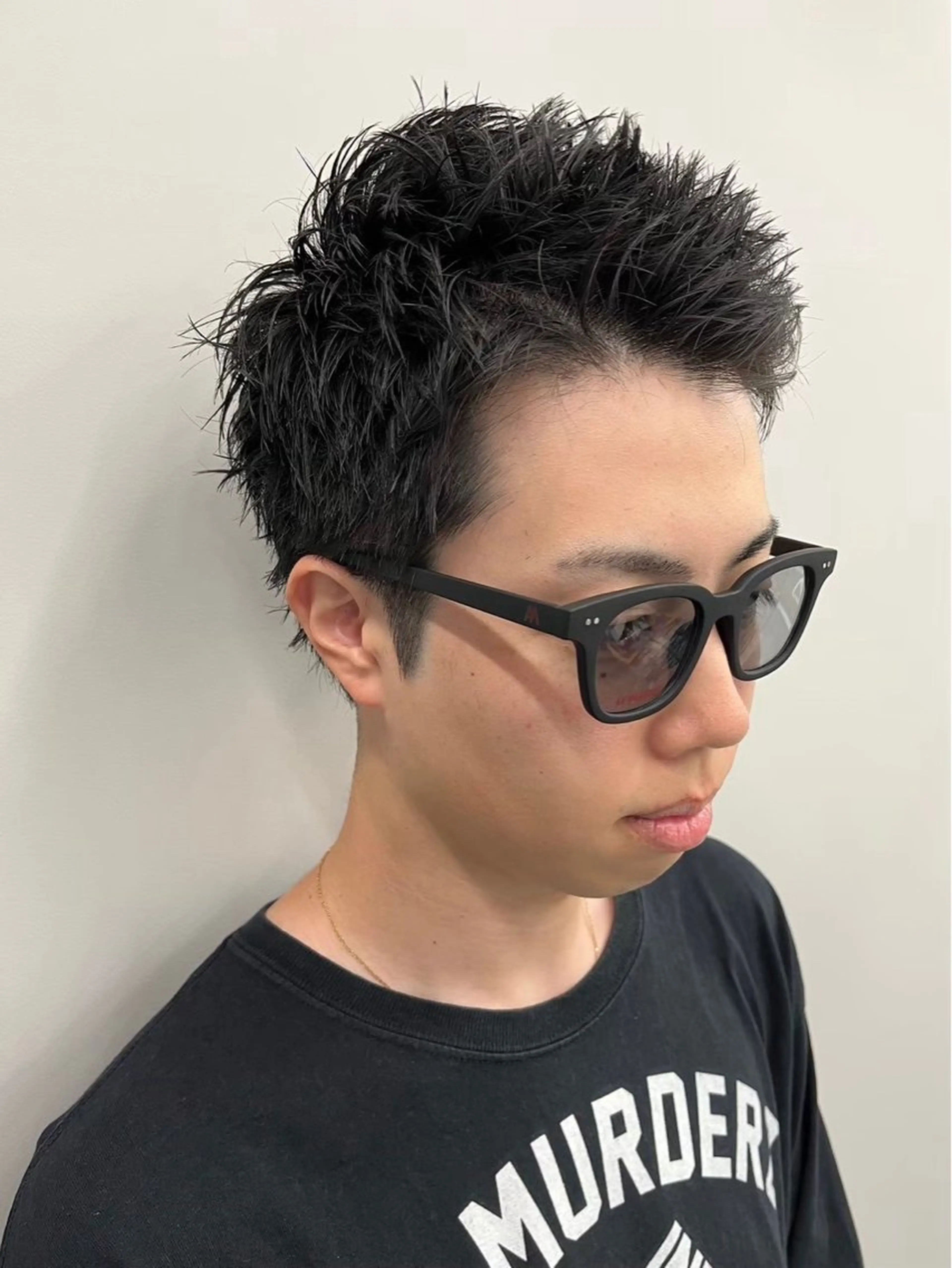 ショート パーマ メンズ カット ニュアンスパーマ/ ウルフ/ときなのヘアスタイル