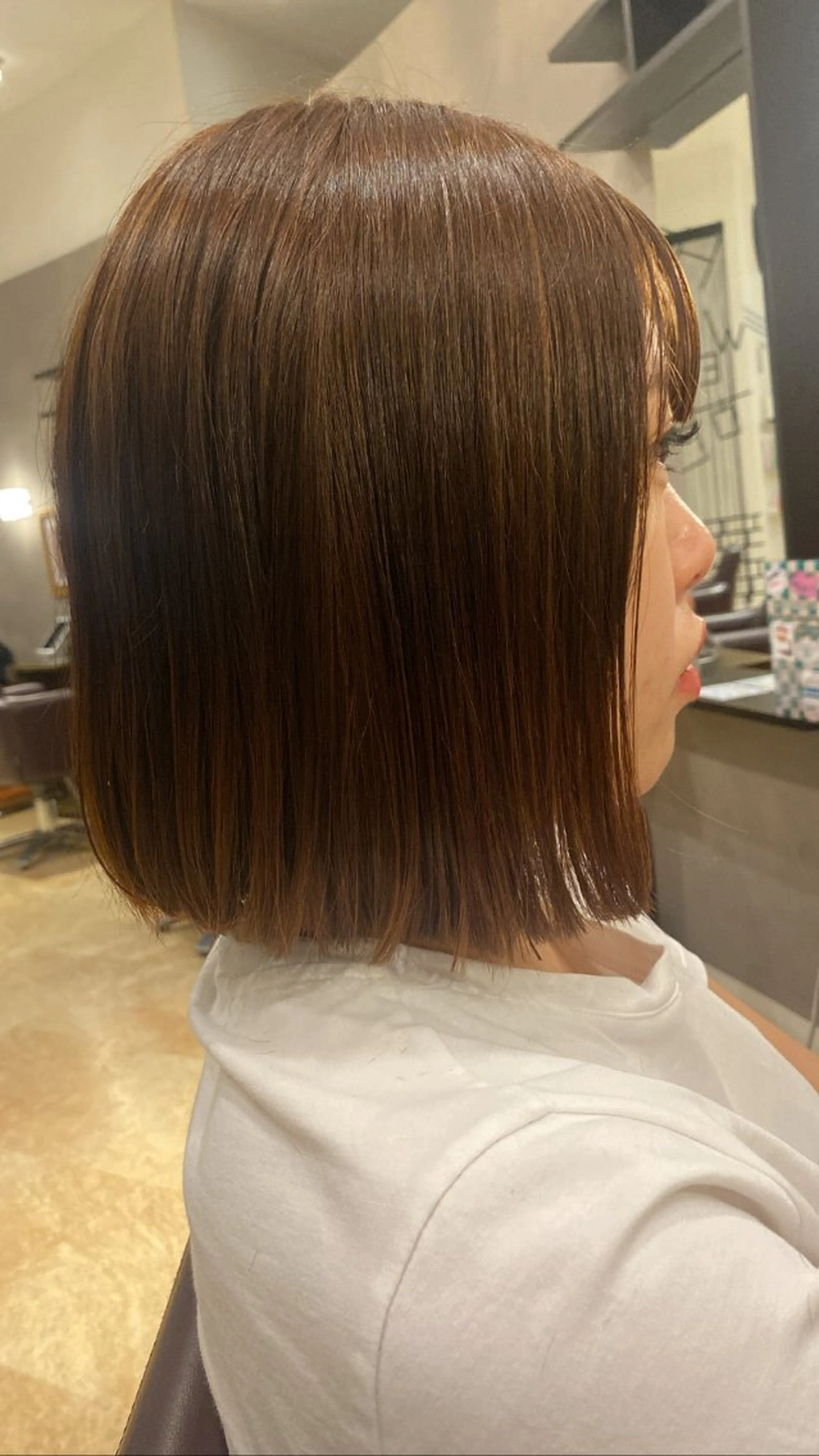 ミディアム カラー 佐々木 恵のヘアスタイル