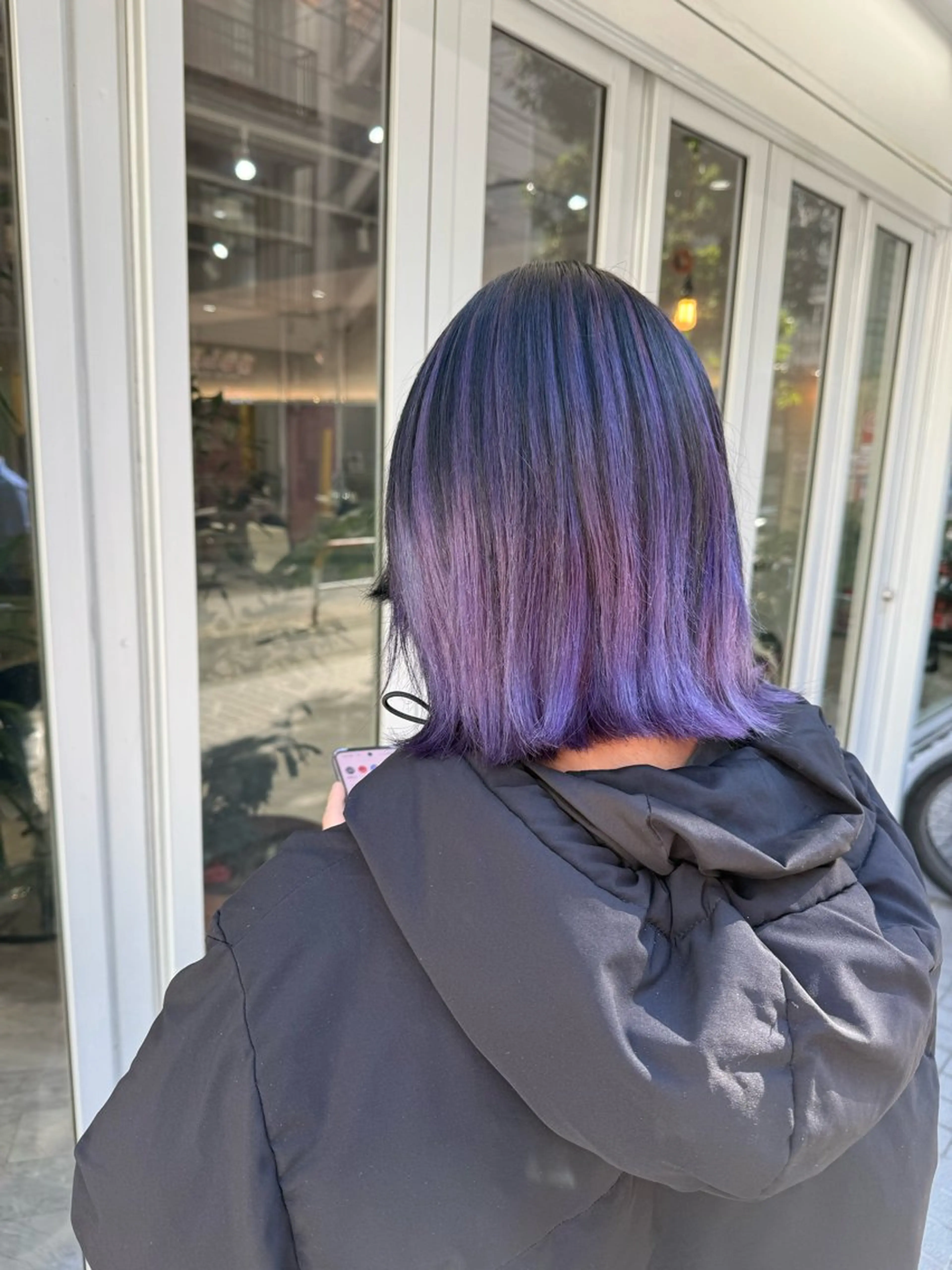 ミディアム カラー 切りっぱなしボブ ブリーチ ケアブリーチ ラベンダーカラー ボブ カット ヘアカラー トリートメント Riganuts池袋 Hayato✂︎のヘアスタイル