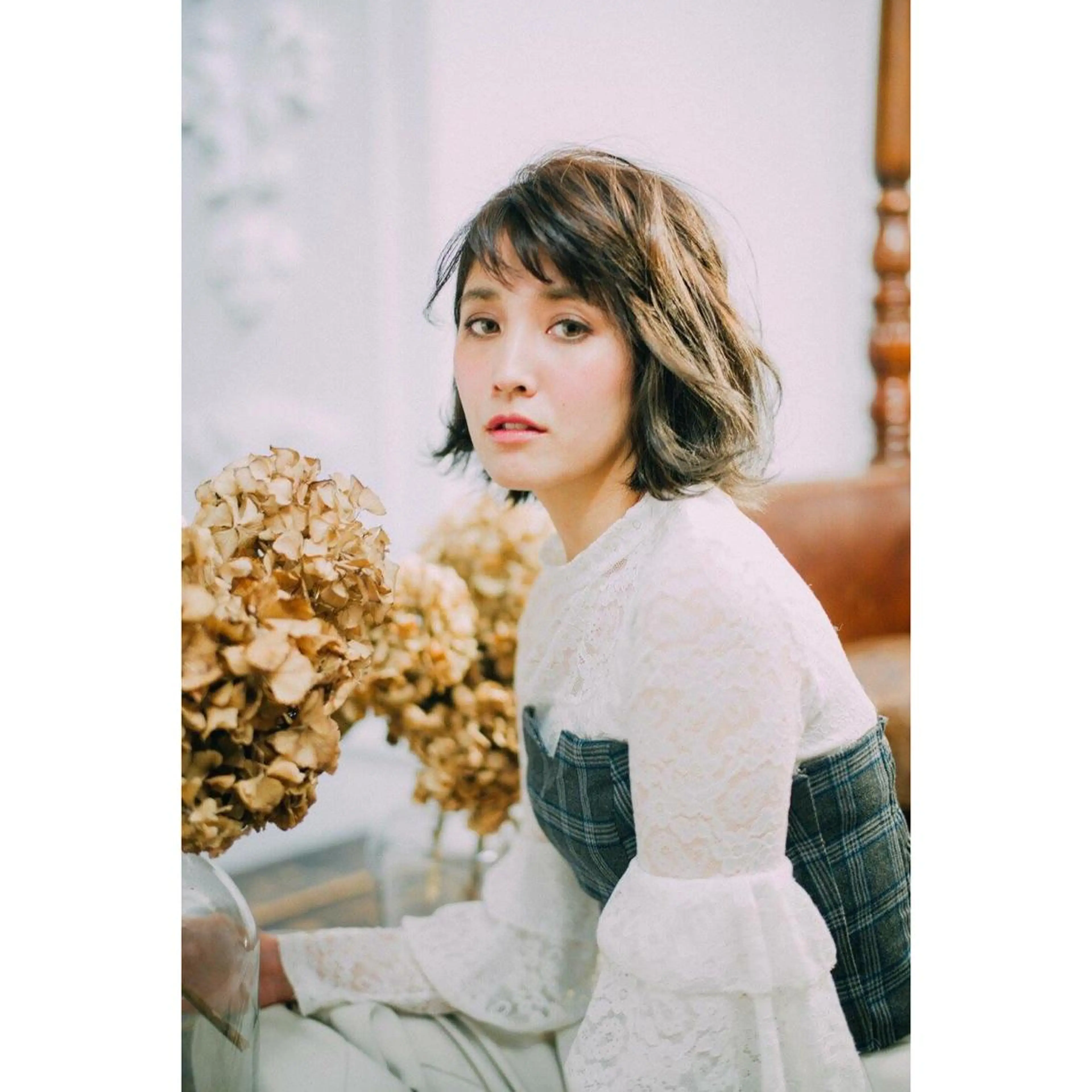 ミディアム カラー カット ヘアカラー トリートメント (スタイリスト)牧 好美のヘアスタイル