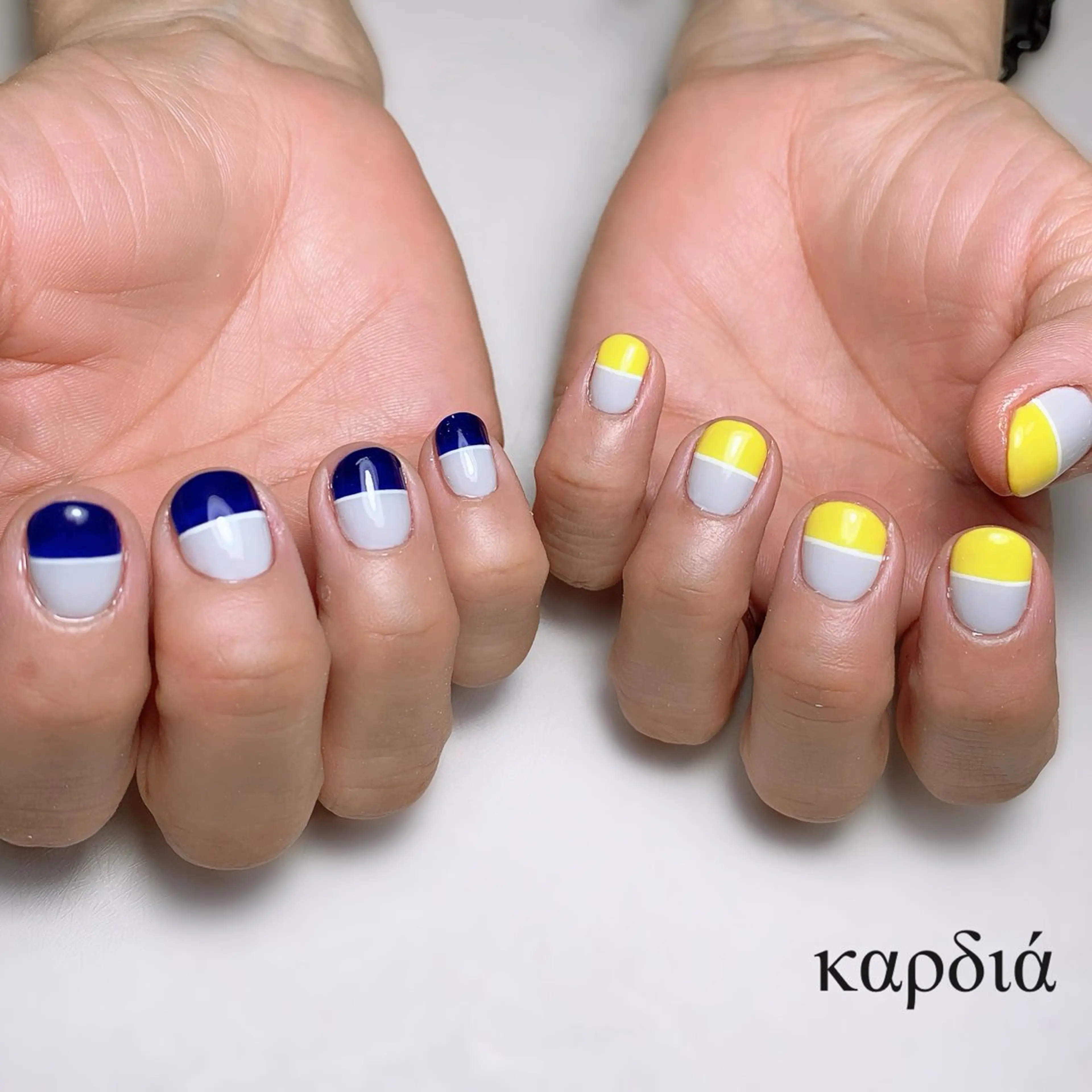 ネイル ハンドネイル καρδιά -ｶﾙﾃﾞｨｱ-のネイルデザイン