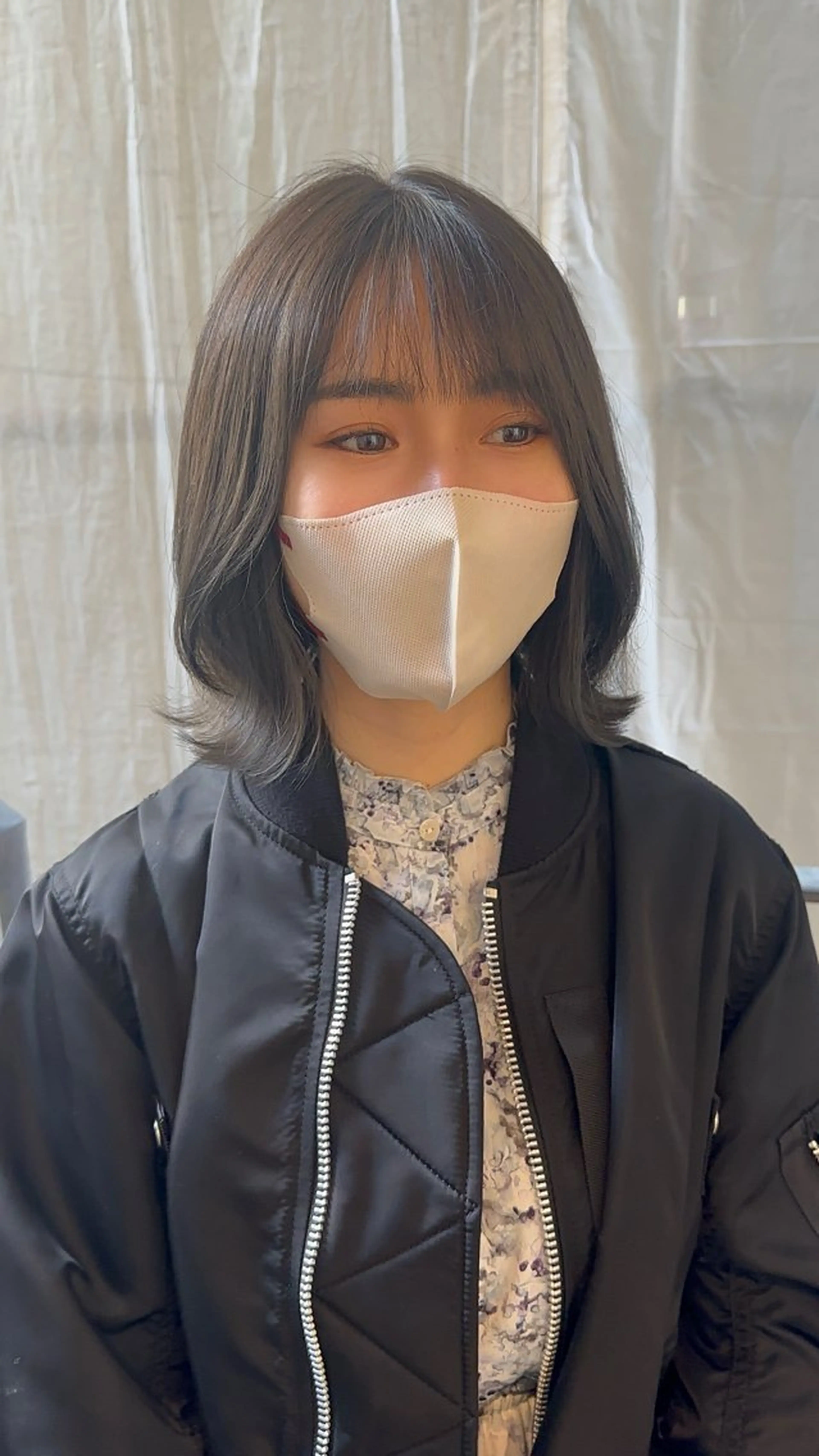 ミディアム カラー パーマ ヘアアレンジ グレージュ オリーブグレージュ オリーブグレー くびれヘア VIVIE【ヴィヴィ】所属・髪質改善/韓国風 レイヤー/田村祐樹のヘアスタイル