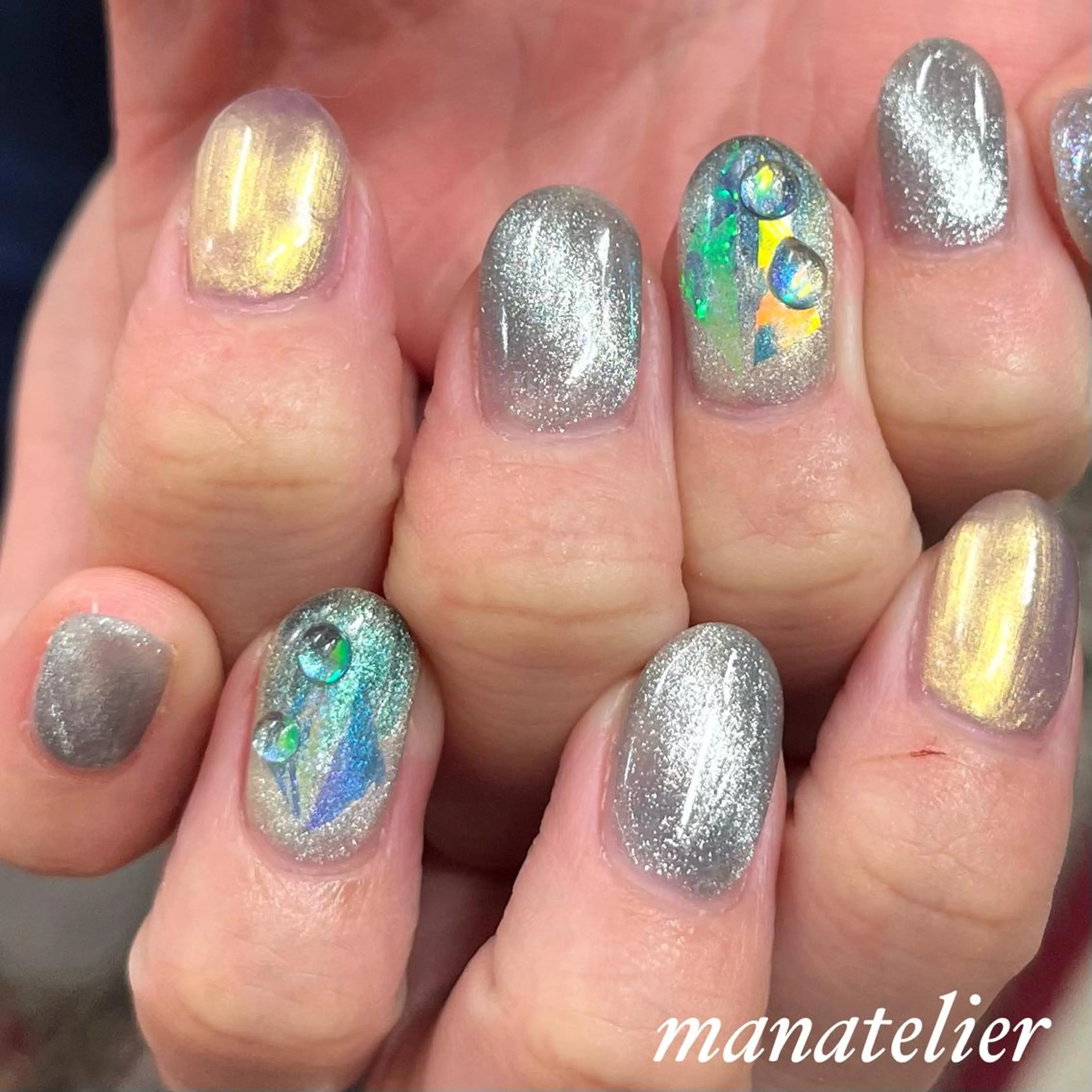 ネイル マグネットネイル ぷっくりネイル ハンドネイル manatelier マナトリエのネイルデザイン
