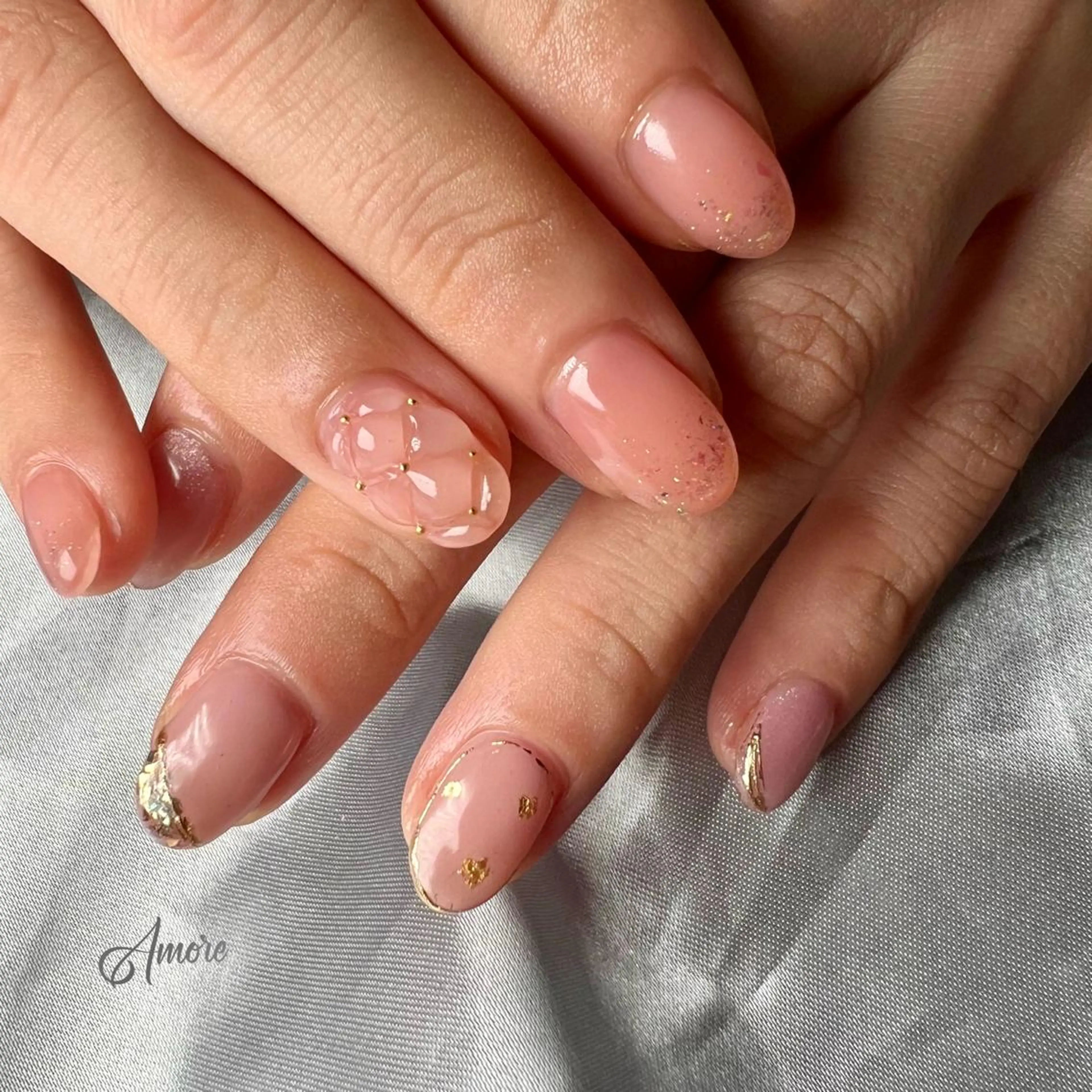 ネイル ジェルネイル ミラーネイル オフィスネイル パラジェル You kyehwaのネイルデザイン