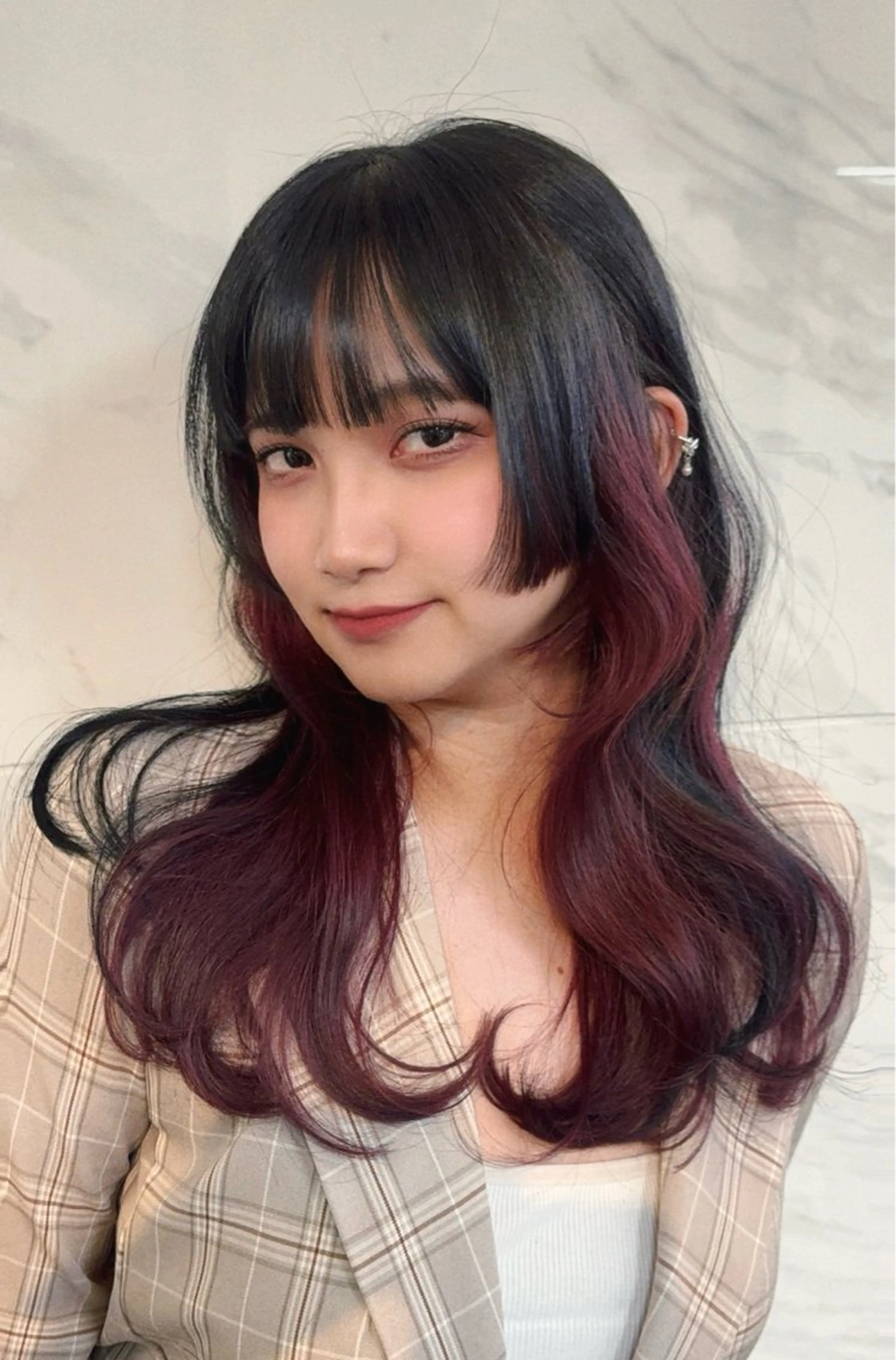 ロング カラー くびれヘア 姫カット カット ヘアカラー Pocket仙台 💚モエリのヘアスタイル