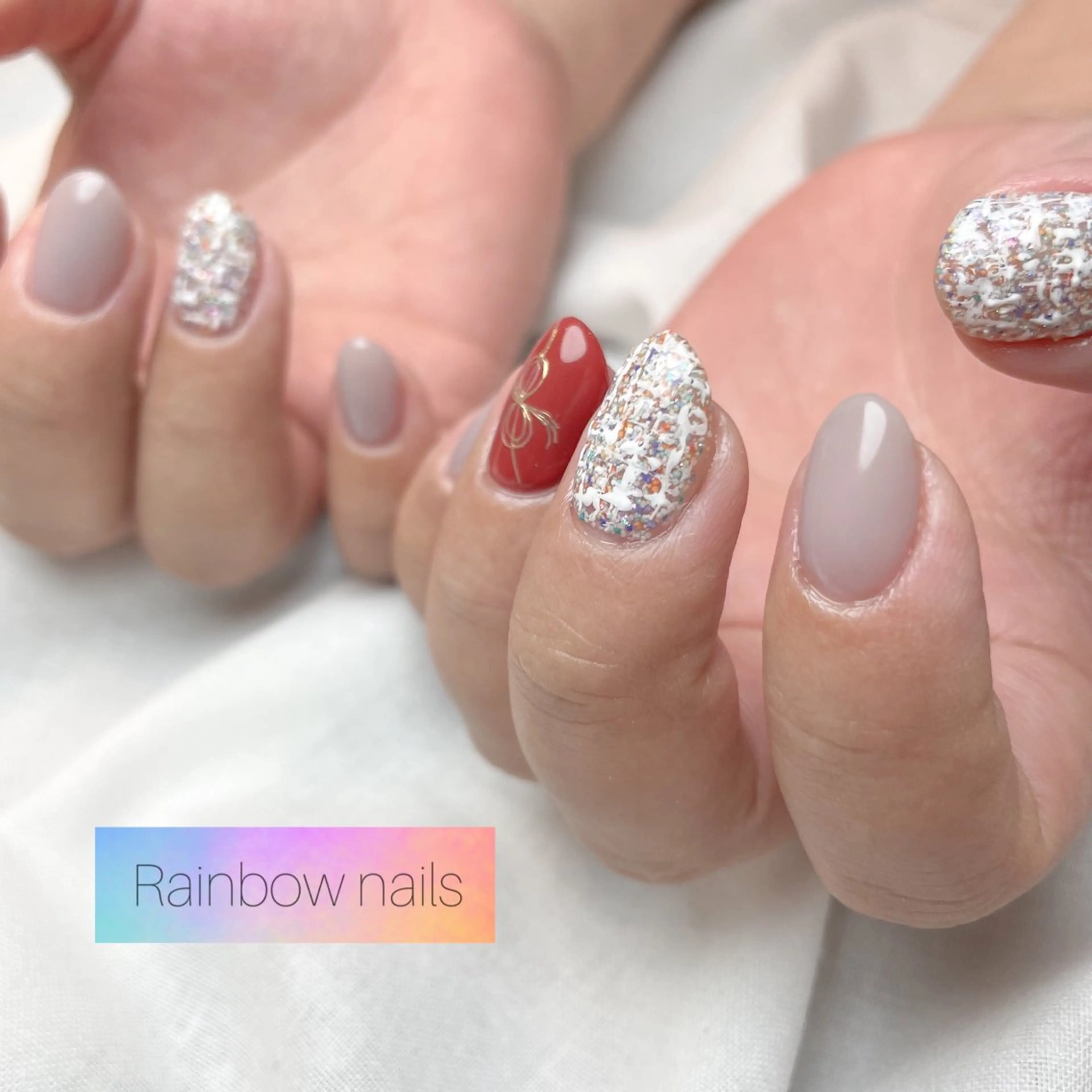 ネイル Rainbow nailsくろちゃんのネイルデザイン