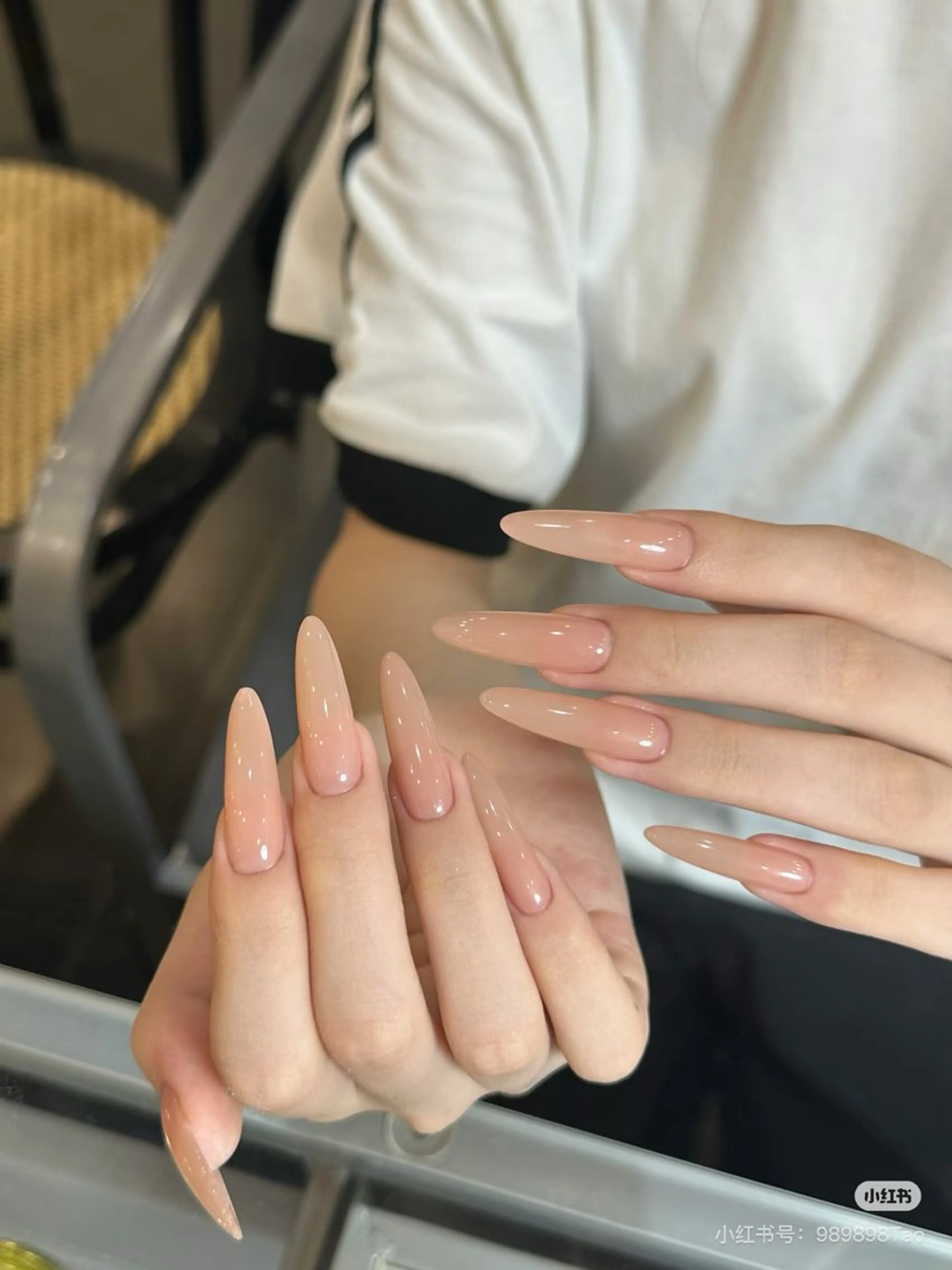 【チップ長さだし】長さだしワンカラー&ラメグラデーション☆3980の写真