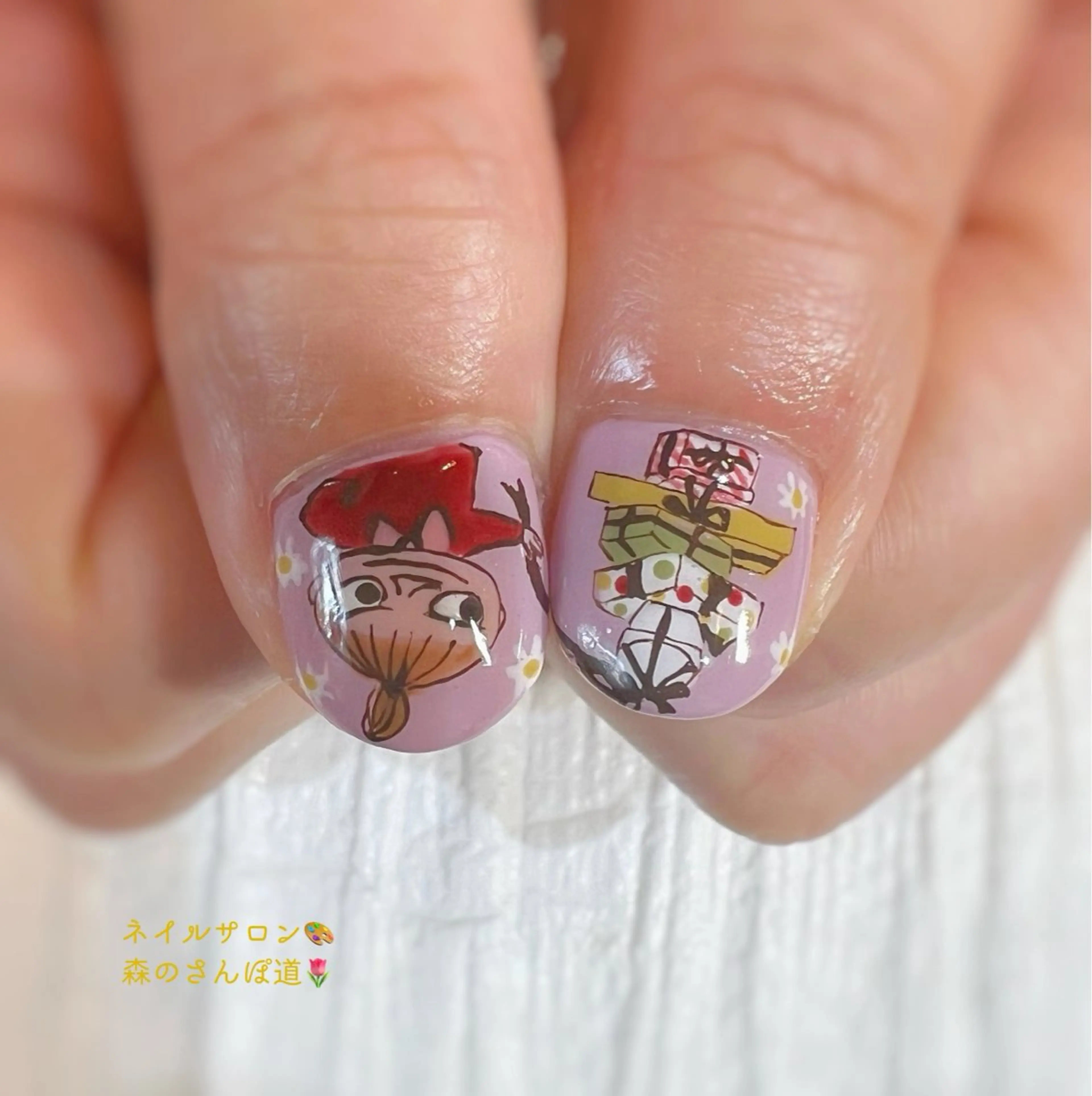 ネイル アートネイル ハンドネイル 森のさんぽ道所属・ショートネイル 森のさんぽ道のネイルデザイン