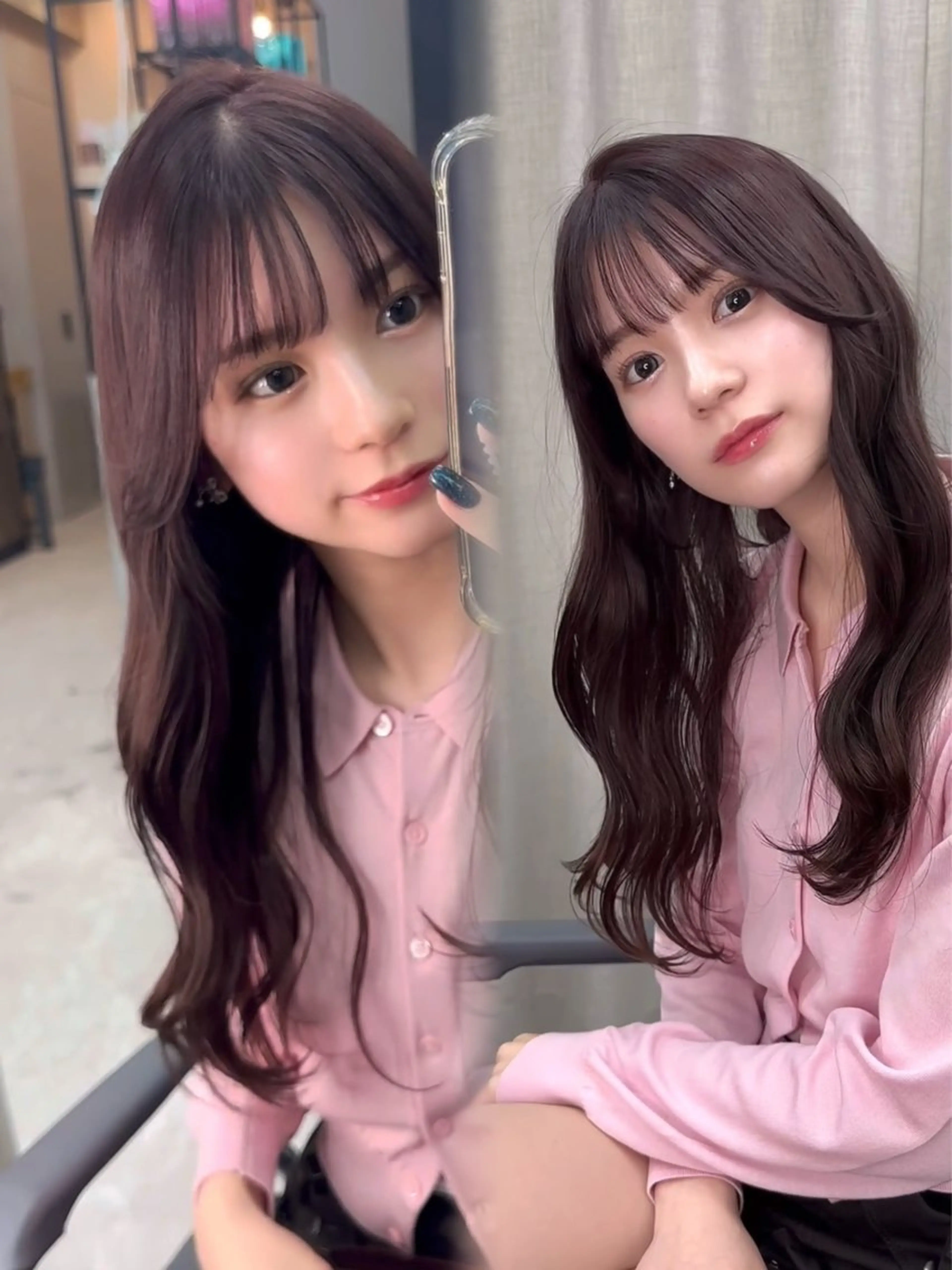 ロング ロングレイヤー くびれヘア 顔まわりレイヤー 韓国風ヘア レイヤーカット カット ヘアカラー トリートメント 韓国/ワンホンヘア 髪質改善/MaCoのヘアスタイル