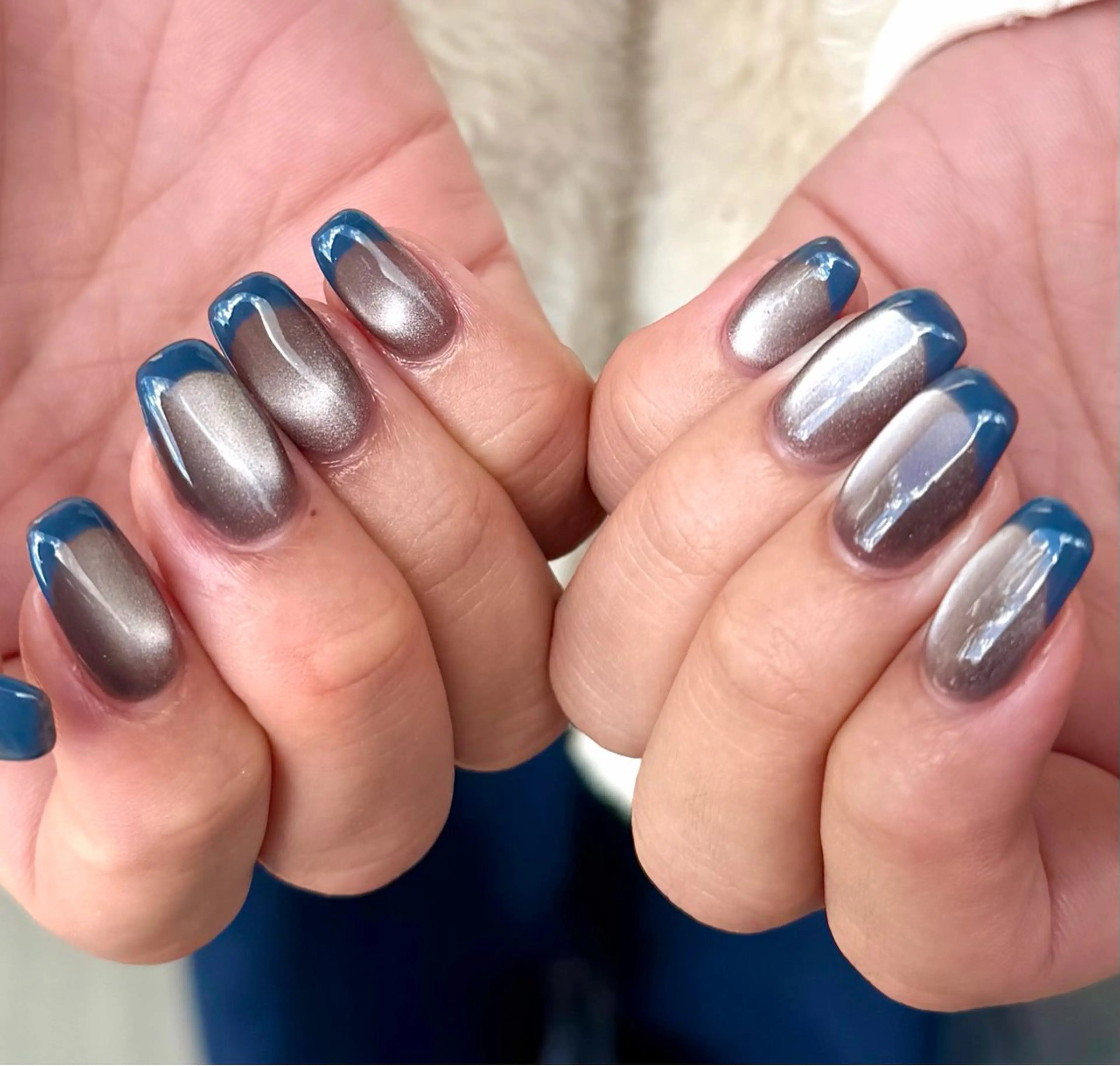 ネイル フレンチネイル マグネットネイル ハンドネイル HazeGrass NAILのネイルデザイン