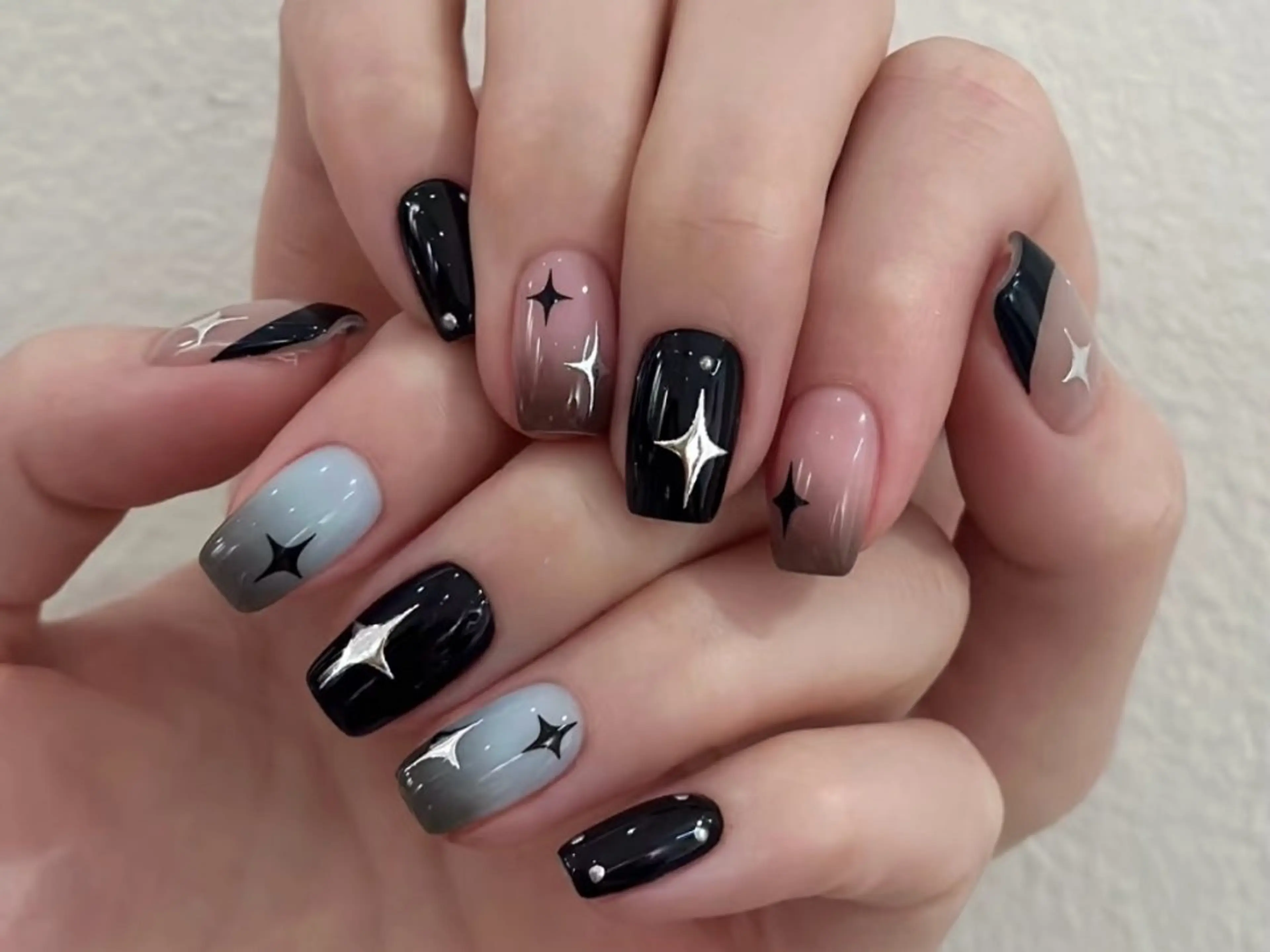 ネイル アートネイル オーロラネイル ジェルネイル ガーリー キラキラネイル ハンドネイル July モモのネイルデザイン