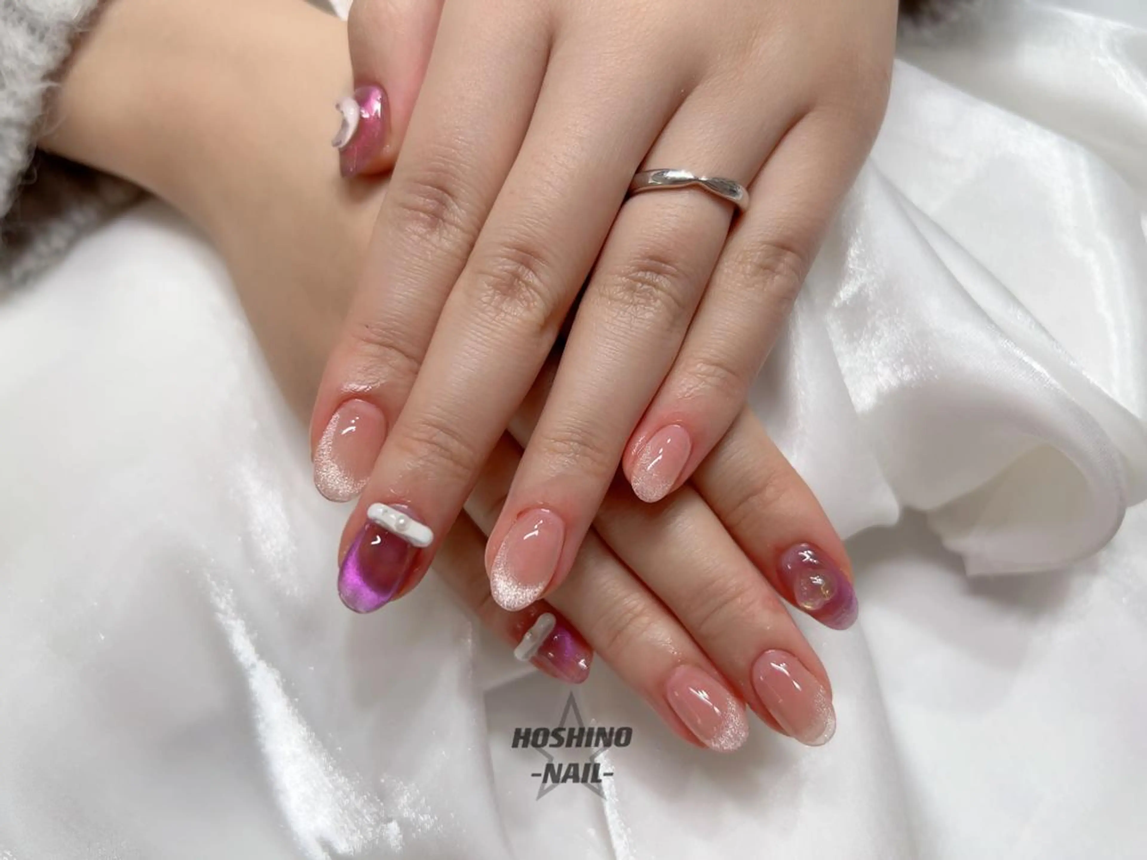 ネイル フレンチネイル マグネットネイル マグネットフレンチ ★Rena Nail★のネイルデザイン