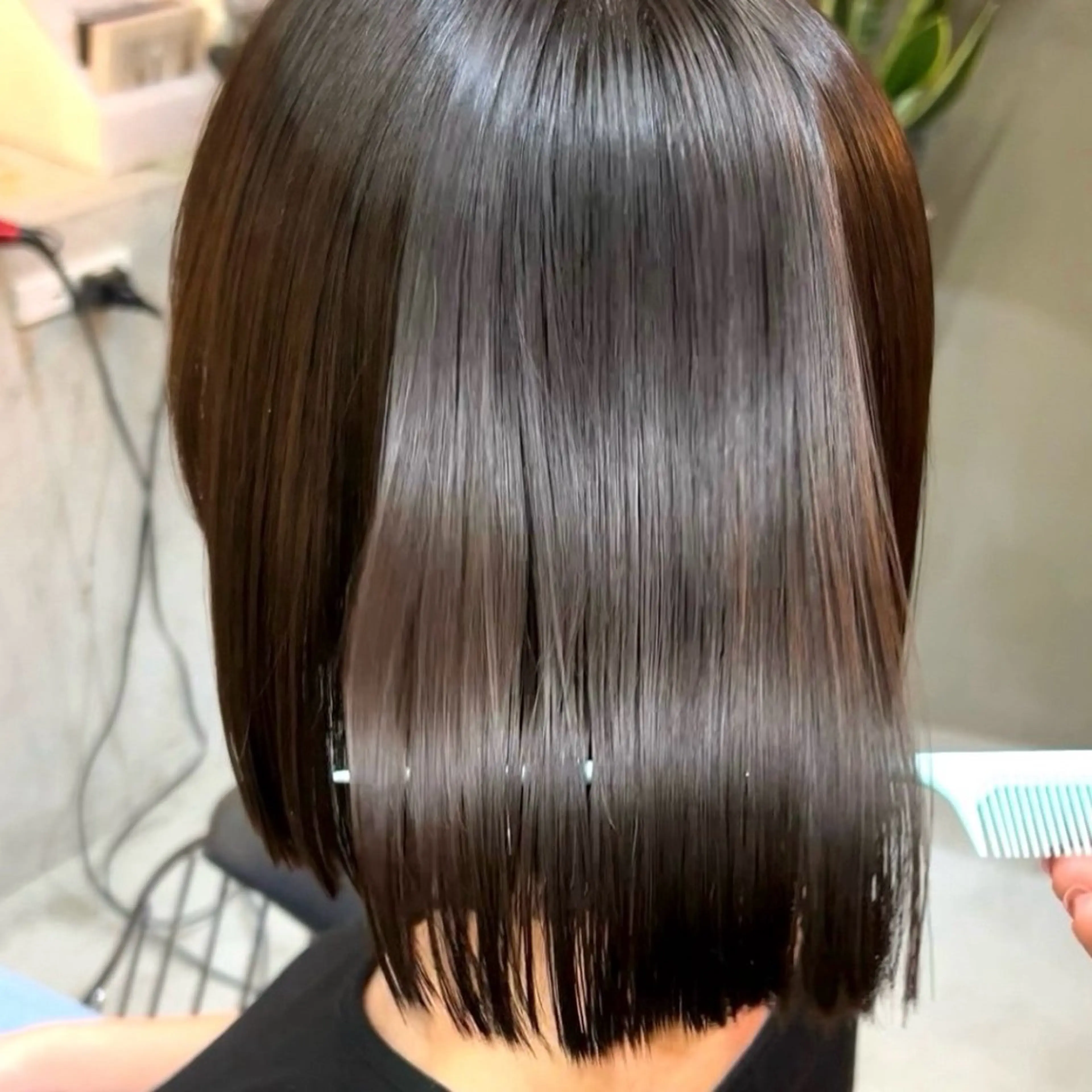 ミディアム 縮毛矯正 カット ヘアカラー 縮毛矯正 トリートメント ボブ/くびれボブ/ 髪質改善/Ru-kaのヘアスタイル