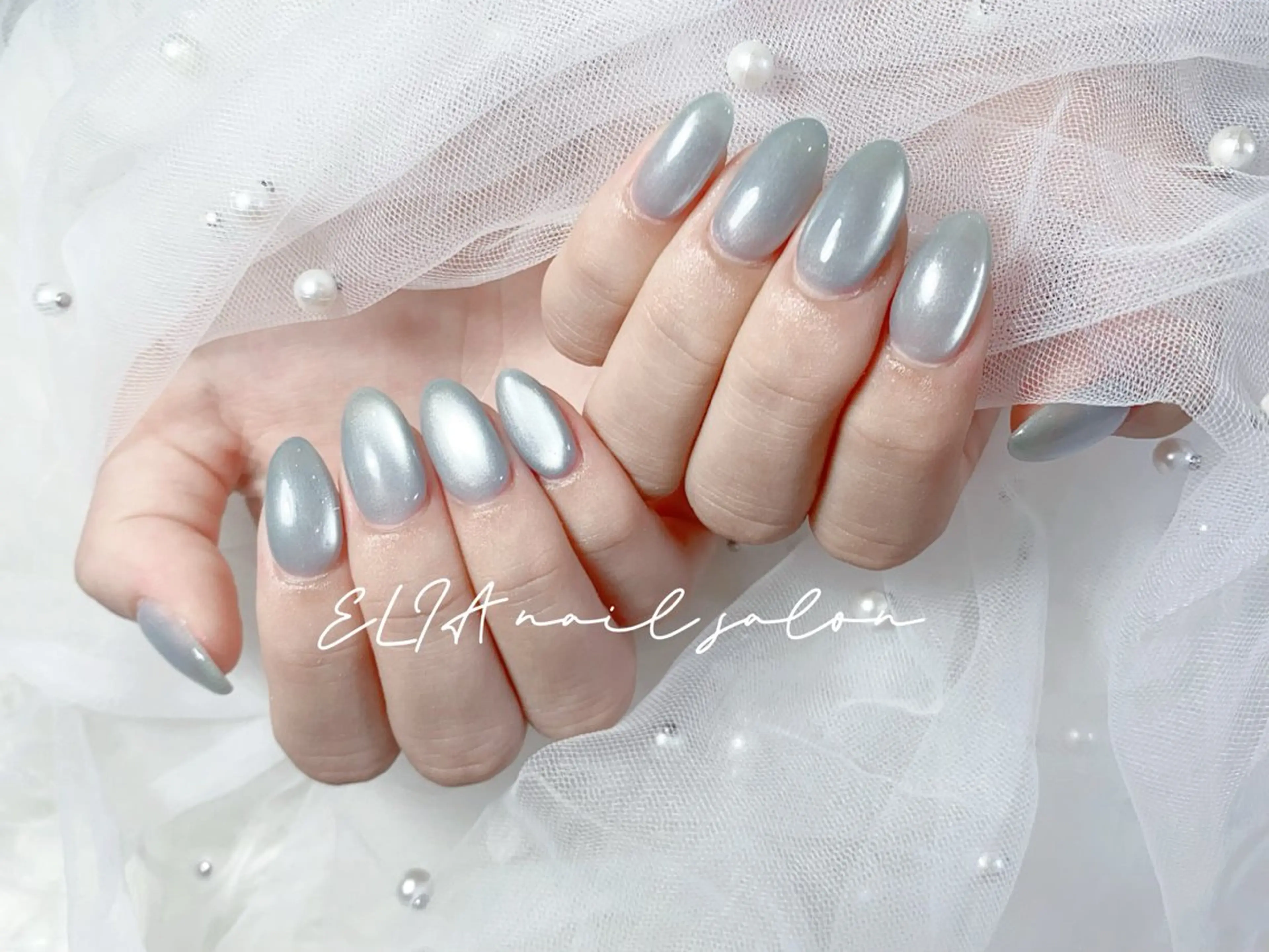 ネイル チークネイル 長さ出し グラデーション ラメ(グリッター) ラメグラデーション cici nailのネイルデザイン