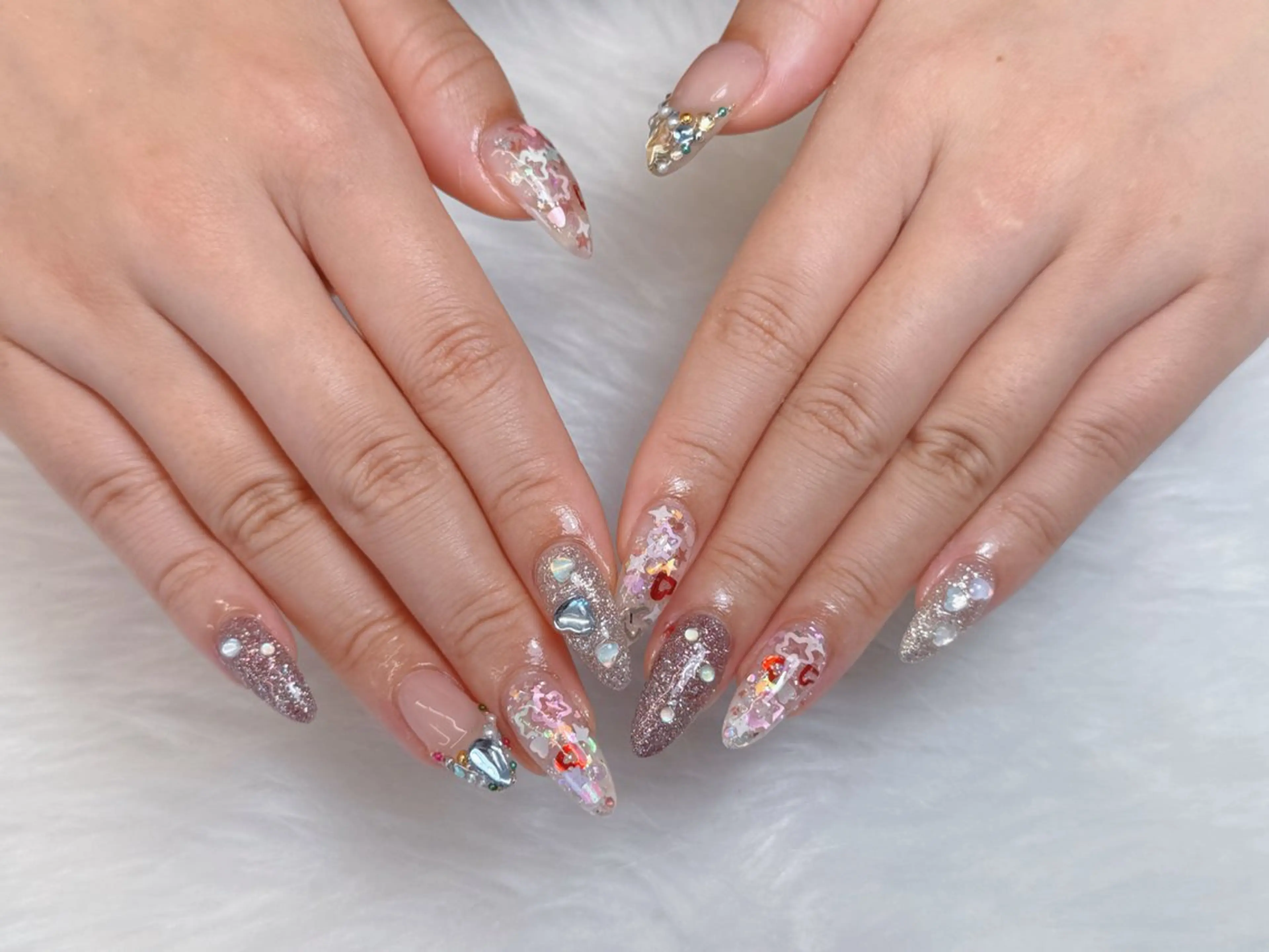 ネイル チークネイル 長さ出し フットネイル 韓国ネイル マグネットネイル Luxe Nailのネイルデザイン