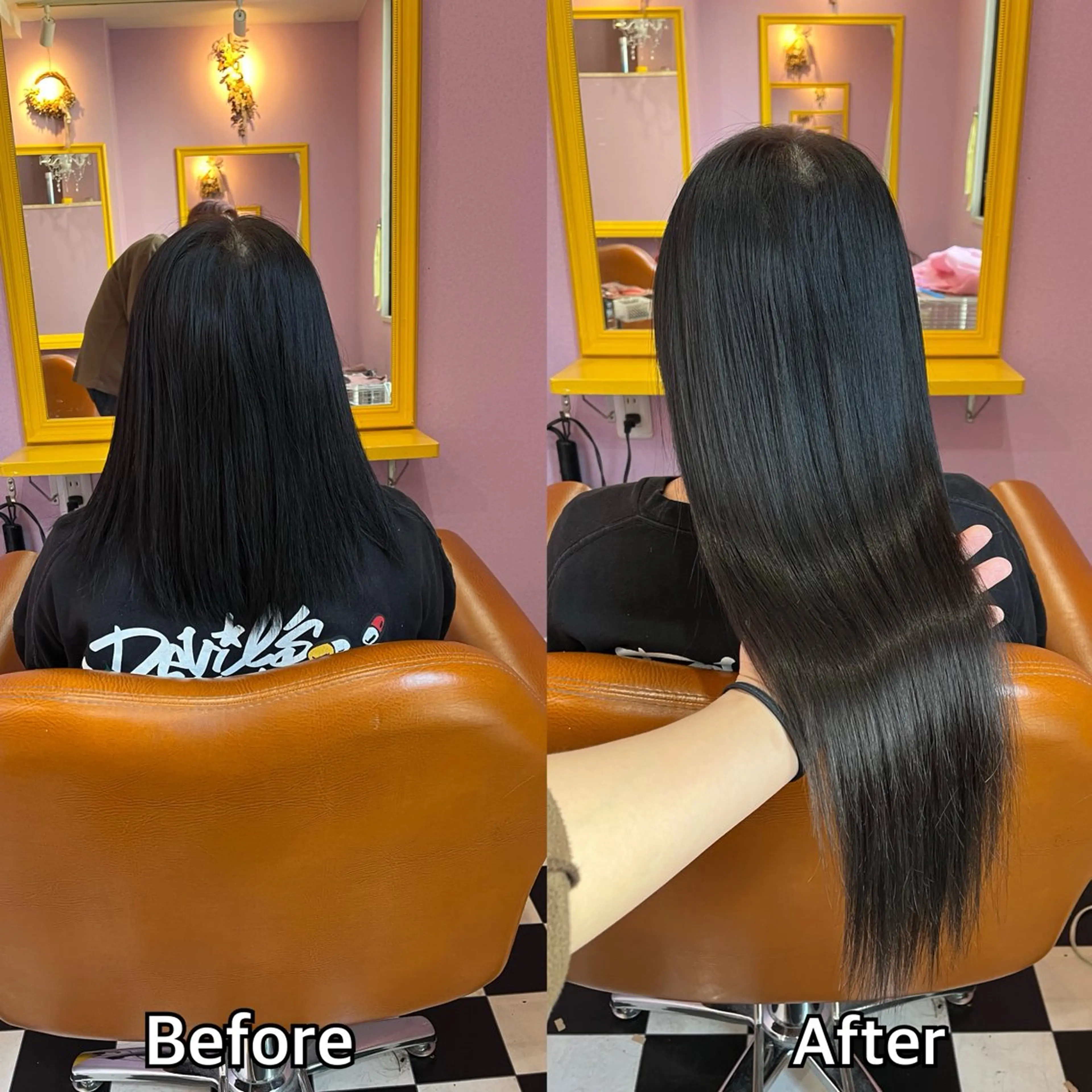 ロング シール＋ちび編み込み エクステ梅田🐨のヘアスタイル